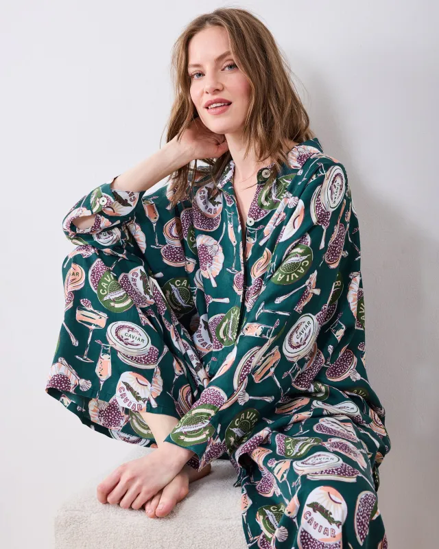 Champagne & Caviar - Petite Eco Satin Stevie Set - Peacock Feather made by Printfresh