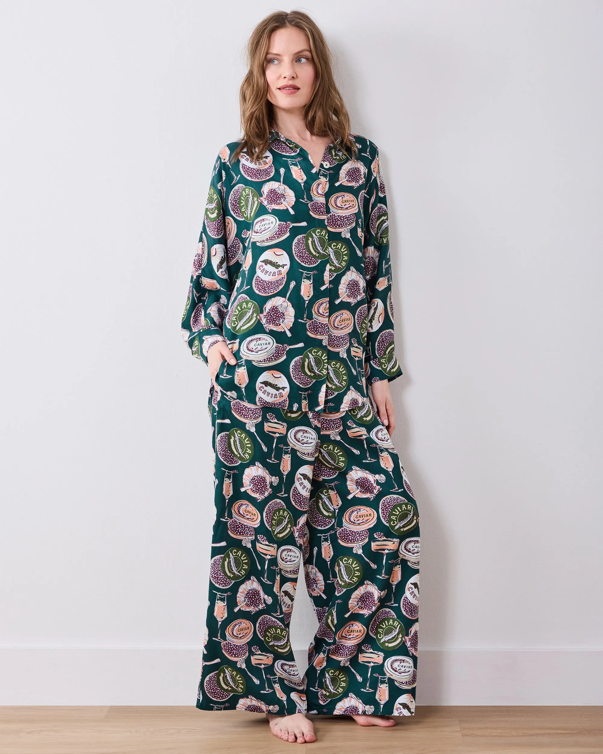 Champagne & Caviar - Petite Eco Satin Stevie Set - Peacock Feather sold by Printfresh product image thumbnail 5