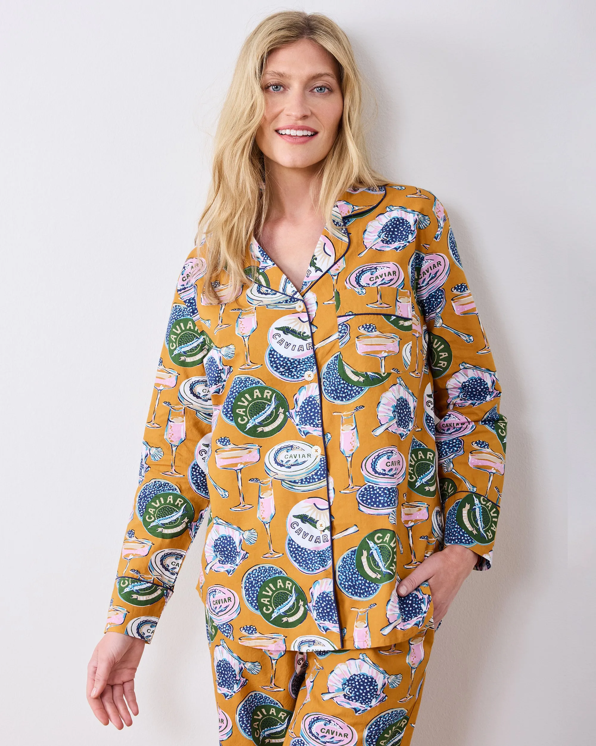 Champagne & Caviar - Tall Long PJ Set - Goldenrod sold by Printfresh product image thumbnail 5