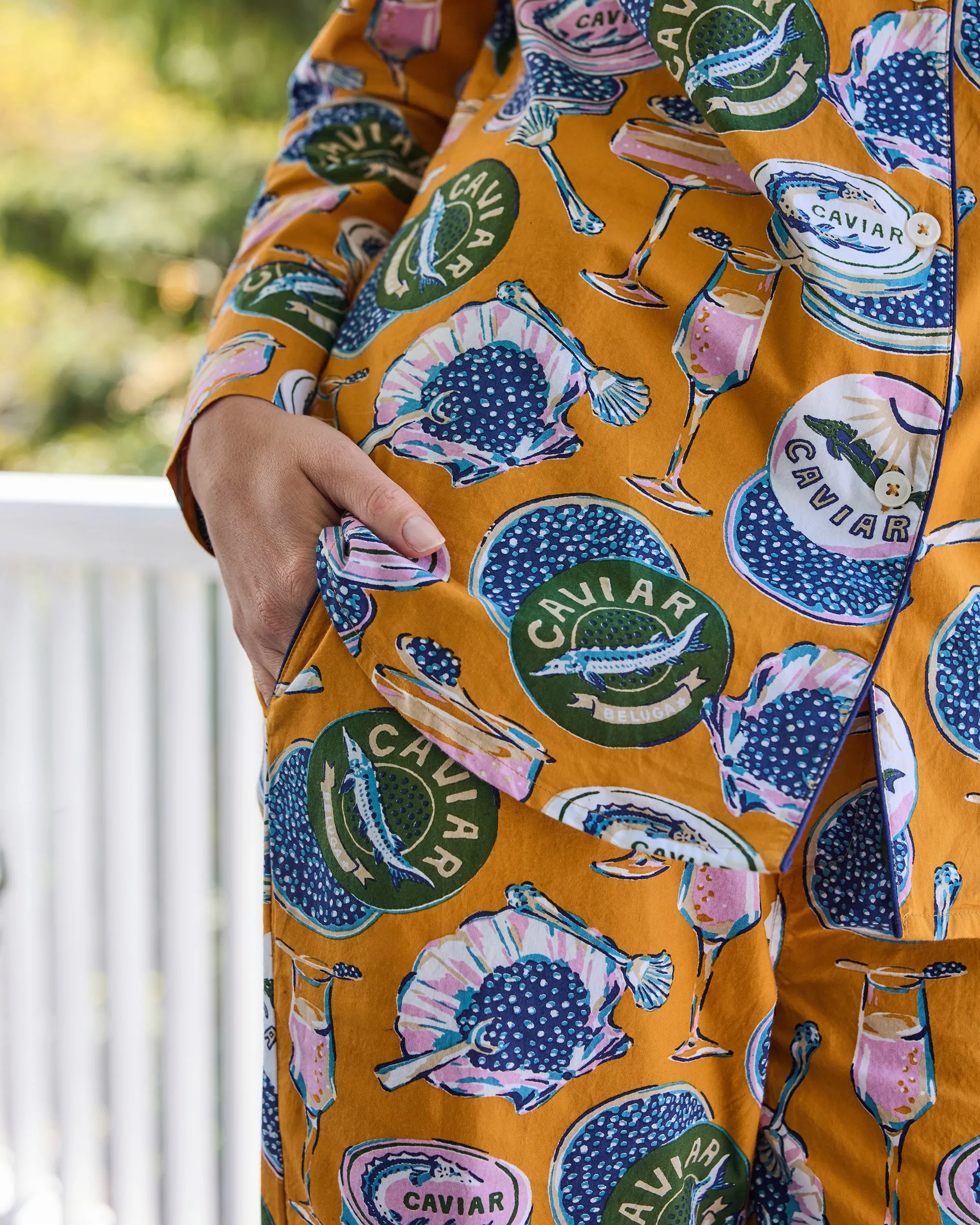 Champagne & Caviar - Tall Long PJ Set - Goldenrod sold by Printfresh product image thumbnail 4