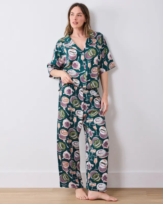 Champagne & Caviar - Tall Eco Satin Wildest Dreams Set - Peacock Feather made by Printfresh