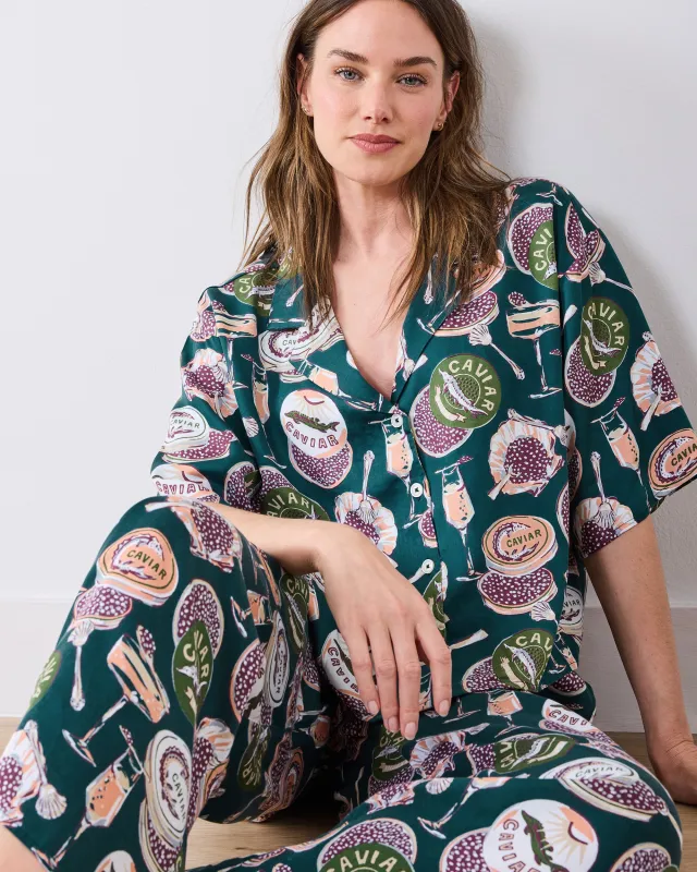 Champagne & Caviar - Petite Eco Satin Wildest Dreams Set - Peacock Feather made by Printfresh