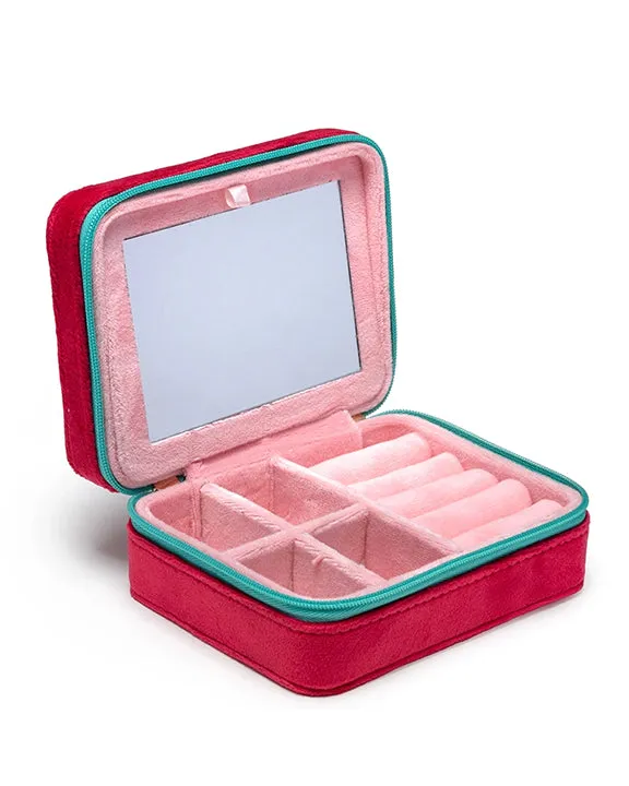 Strawberry - Velvet Jewelry Zip Case - Living Royal sold by Printfresh product image thumbnail 3