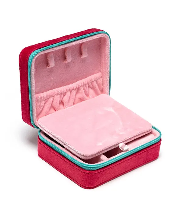 Strawberry - Velvet Jewelry Zip Case - Living Royal sold by Printfresh product image thumbnail 2