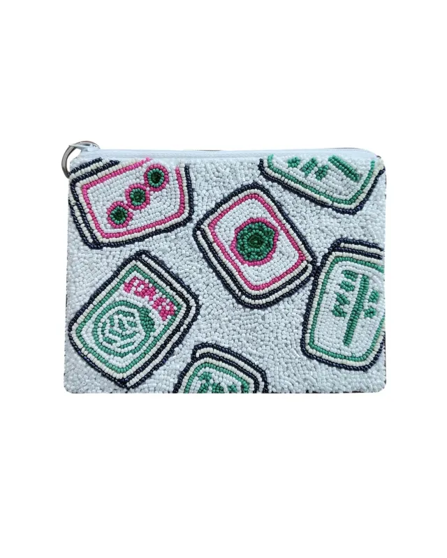 White - Mahjong Coin Purse - Tiana Designs made by Printfresh