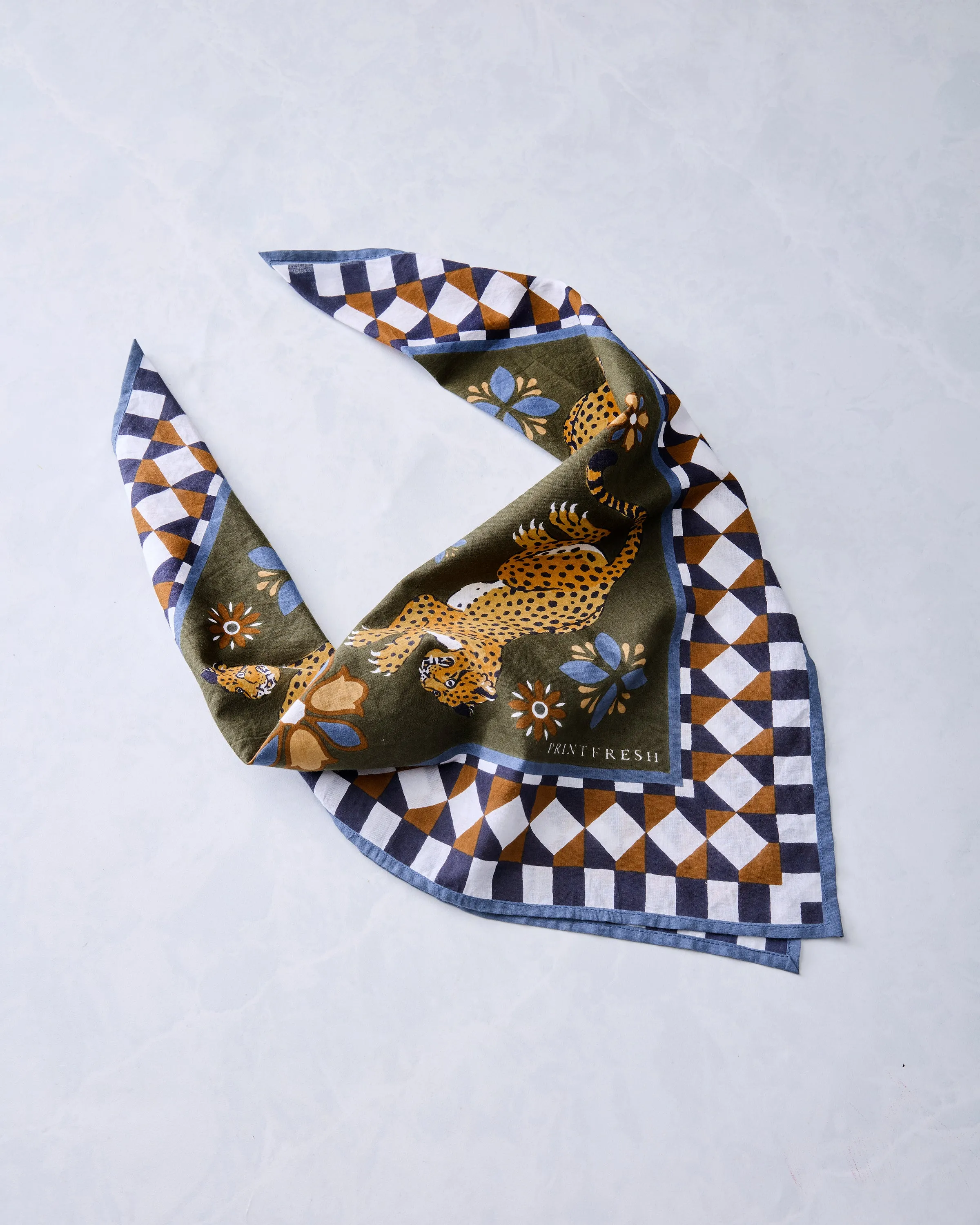 Bagheera Kaleidoscope - Printed Bandana Scarf - Olive sold by Printfresh product image thumbnail 3