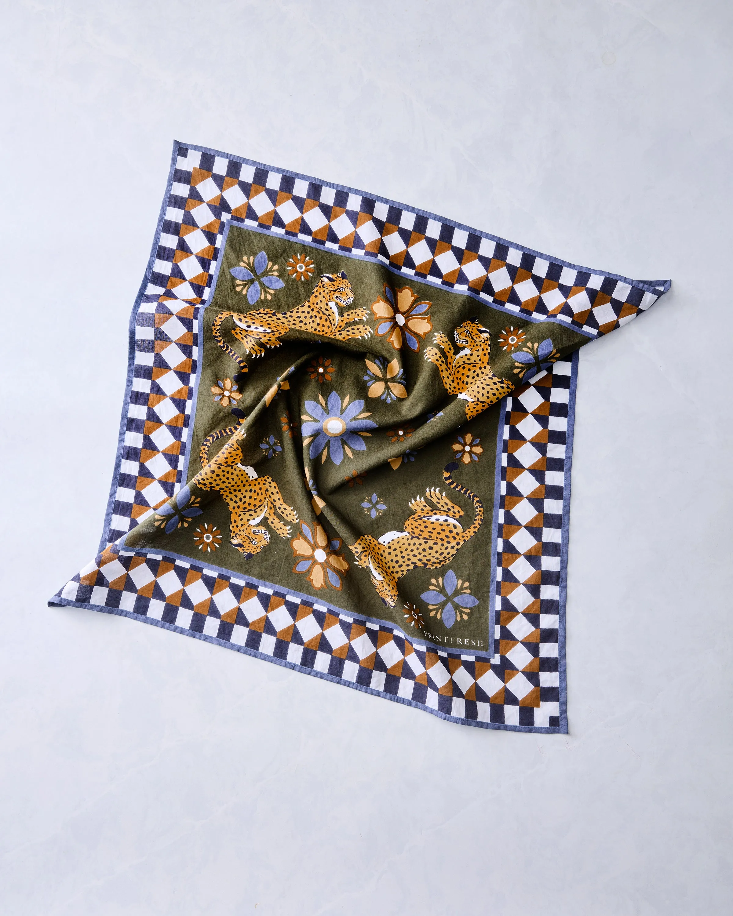 Bagheera Kaleidoscope - Printed Bandana Scarf - Olive sold by Printfresh product image thumbnail 4