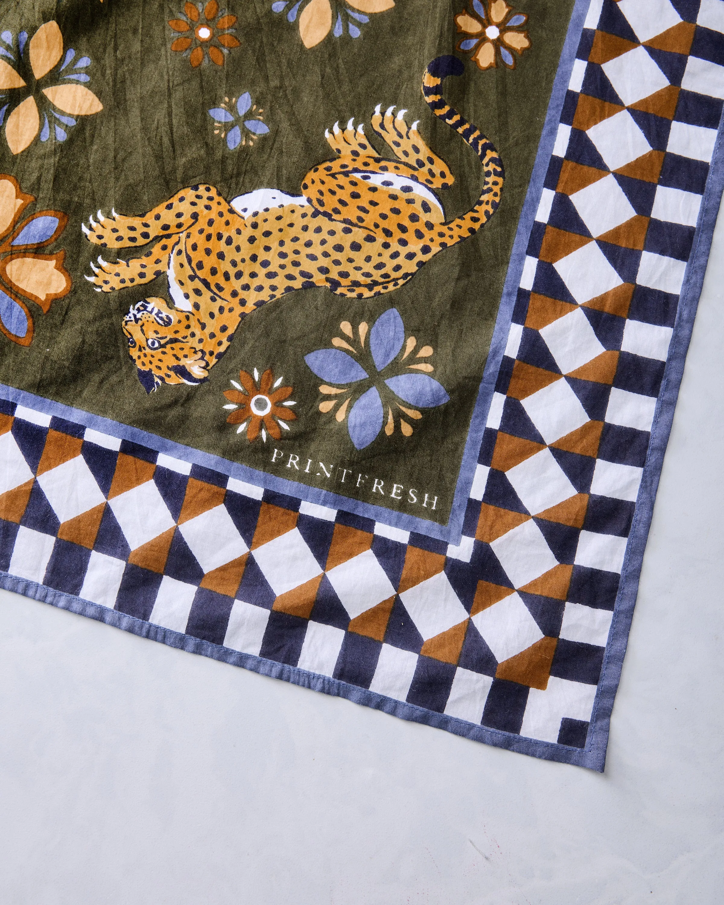 Bagheera Kaleidoscope - Printed Bandana Scarf - Olive sold by Printfresh product image thumbnail 2