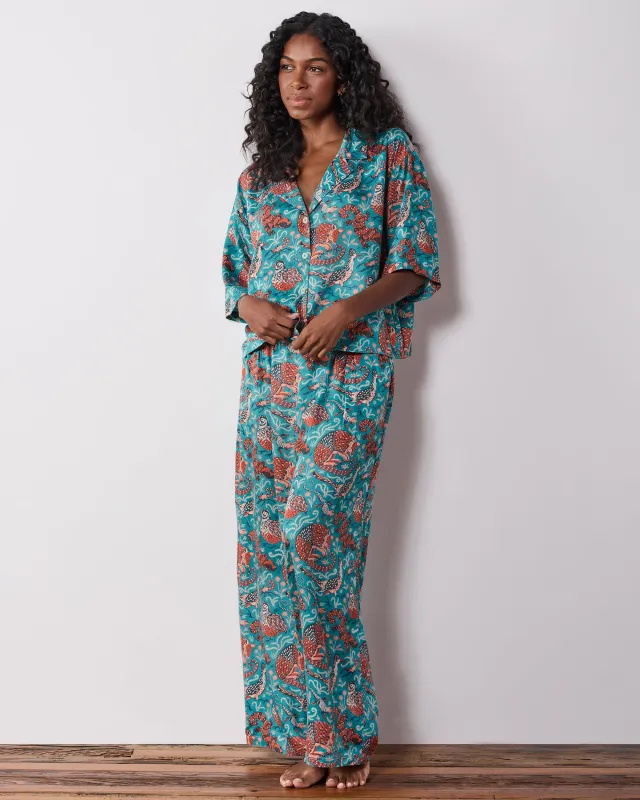 Canyon Critters - Petite Eco Satin Wildest Dreams Set - Teal made by Printfresh