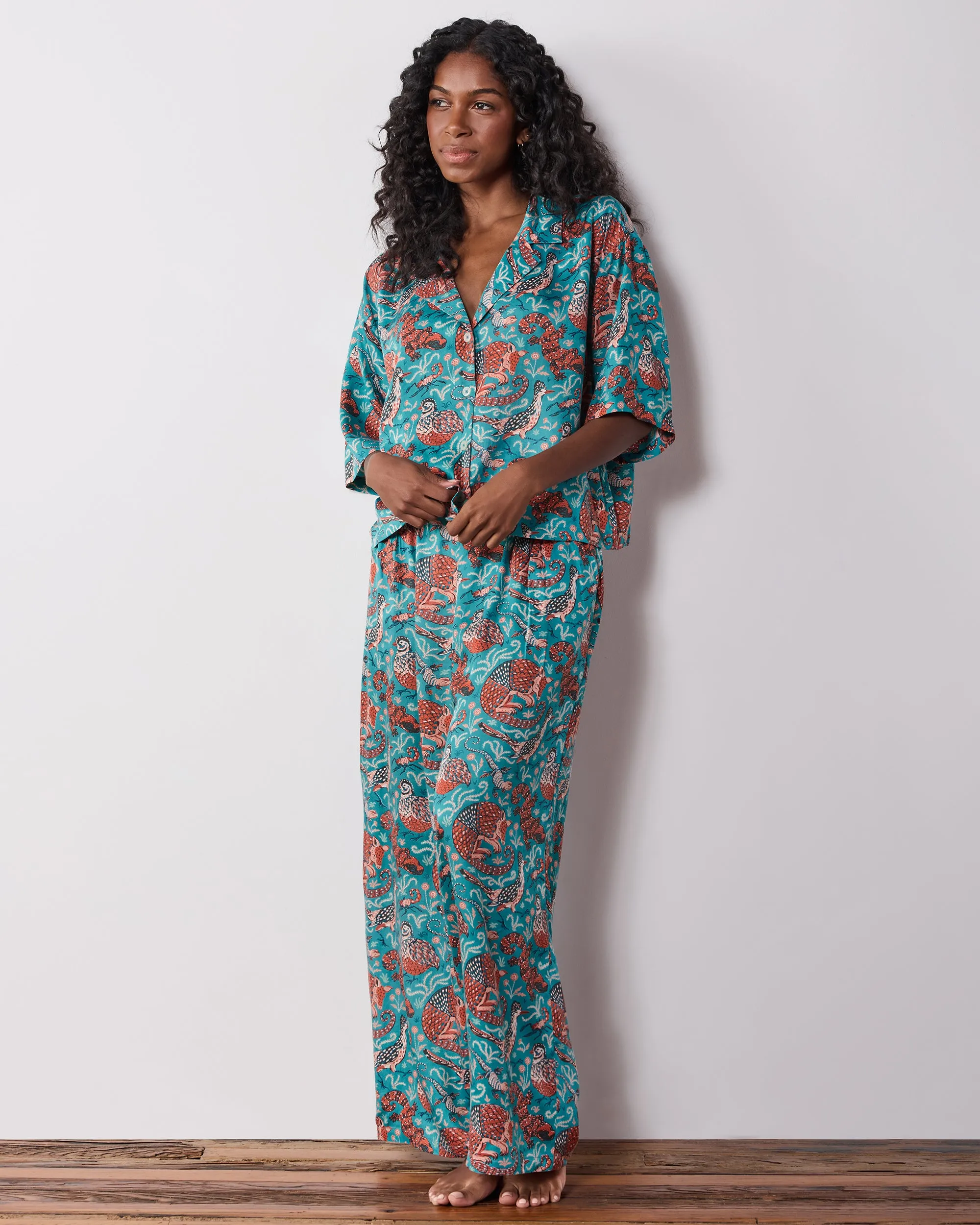 Canyon Critters - Petite Eco Satin Wildest Dreams Set - Teal sold by Printfresh