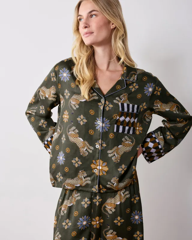 Bagheera Kaleidoscope - Petite Eco Satin Rittenhouse Set - Olive made by Printfresh