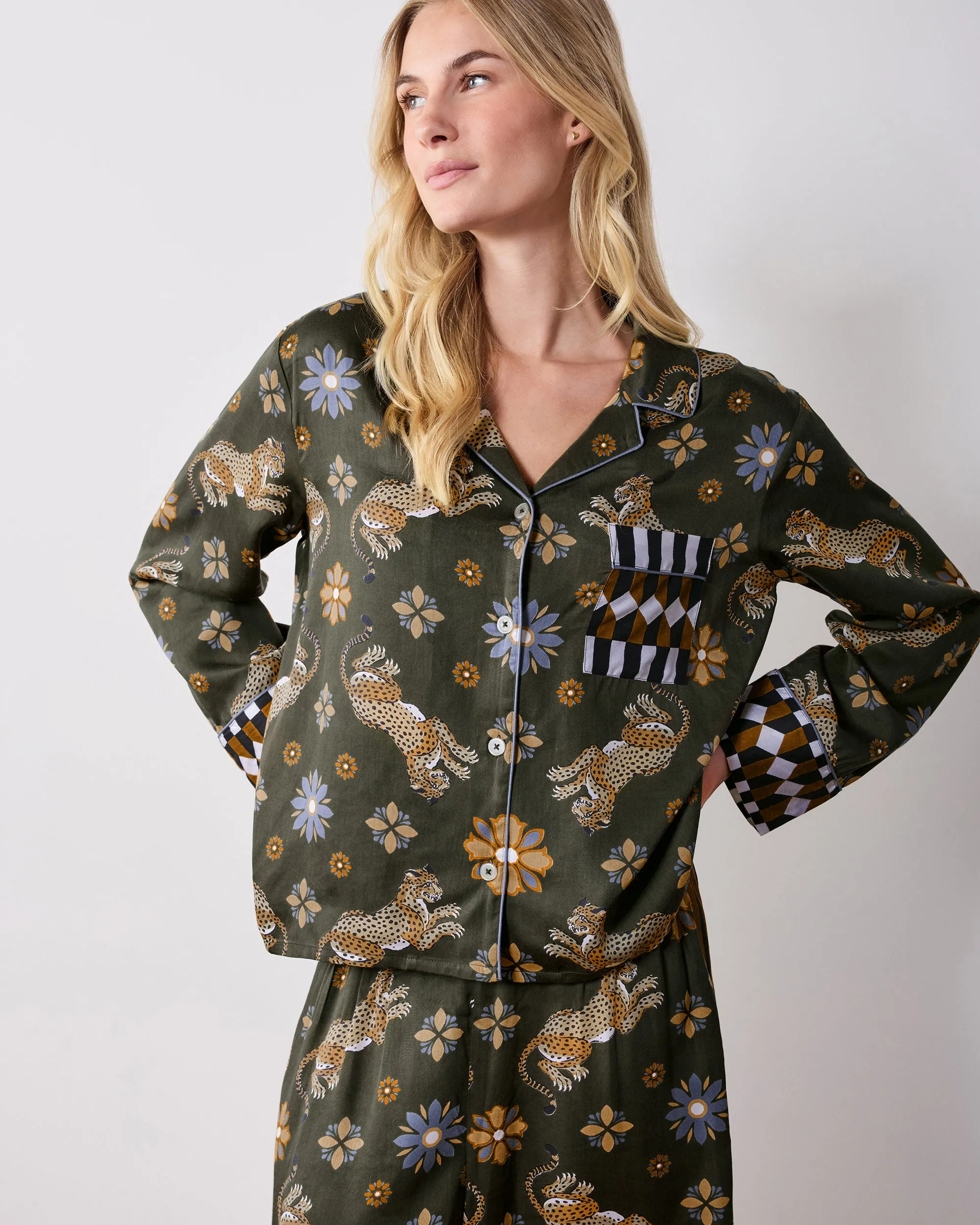 Bagheera Kaleidoscope - Eco Satin Rittenhouse Set - Olive sold by Printfresh product image thumbnail 2
