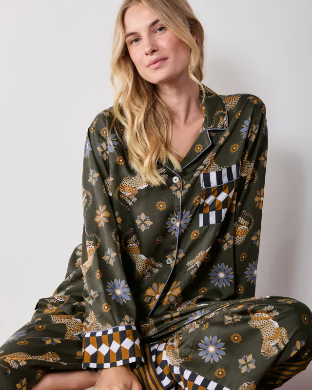 Bagheera Kaleidoscope - Eco Satin Rittenhouse Set - Olive made by Printfresh