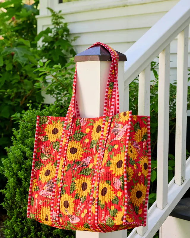 Autumn Sunflowers - The Traveler Tote - Orange made by Printfresh