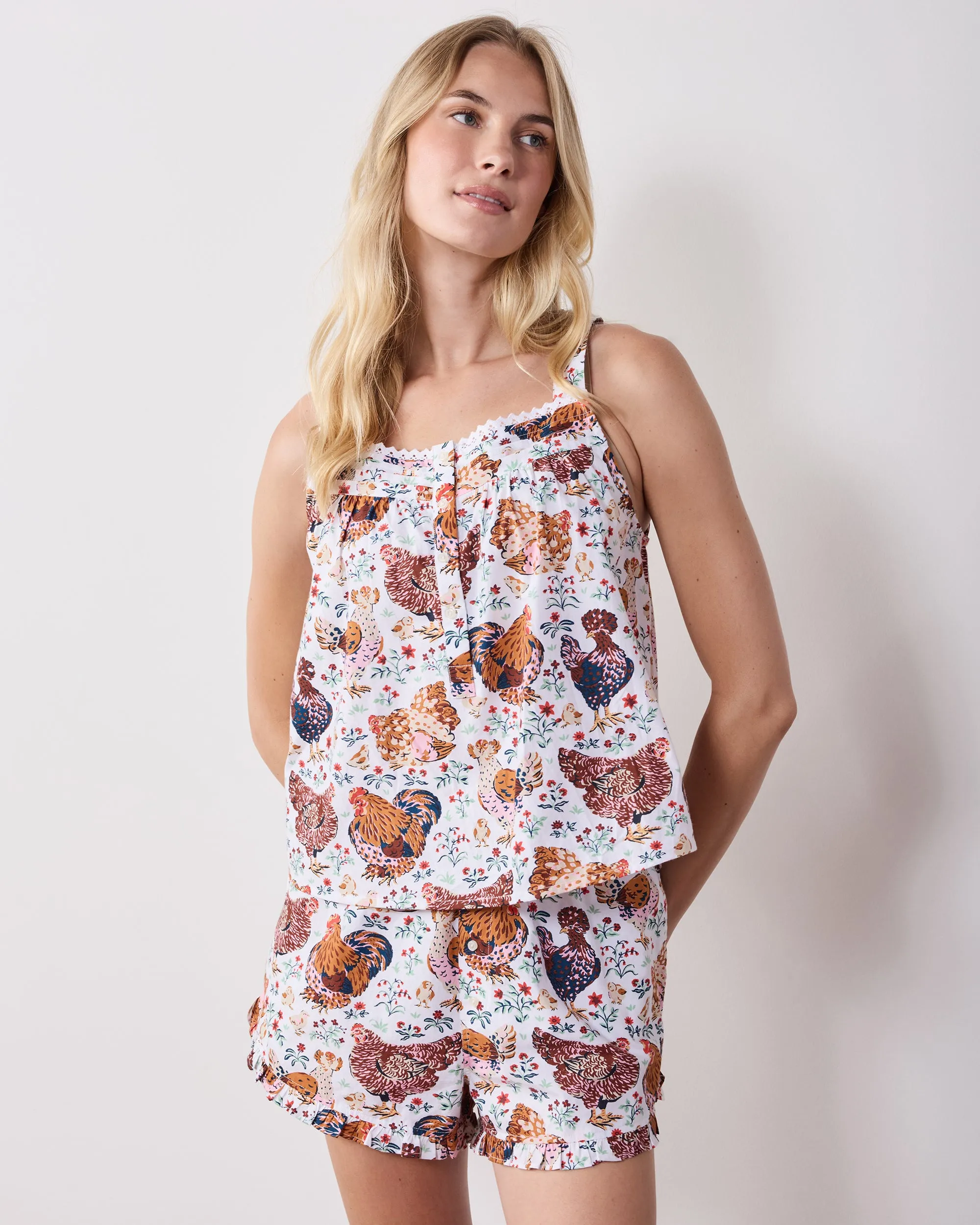 Must Love Chickens - Back to Bed Short Set - Cloud sold by Printfresh