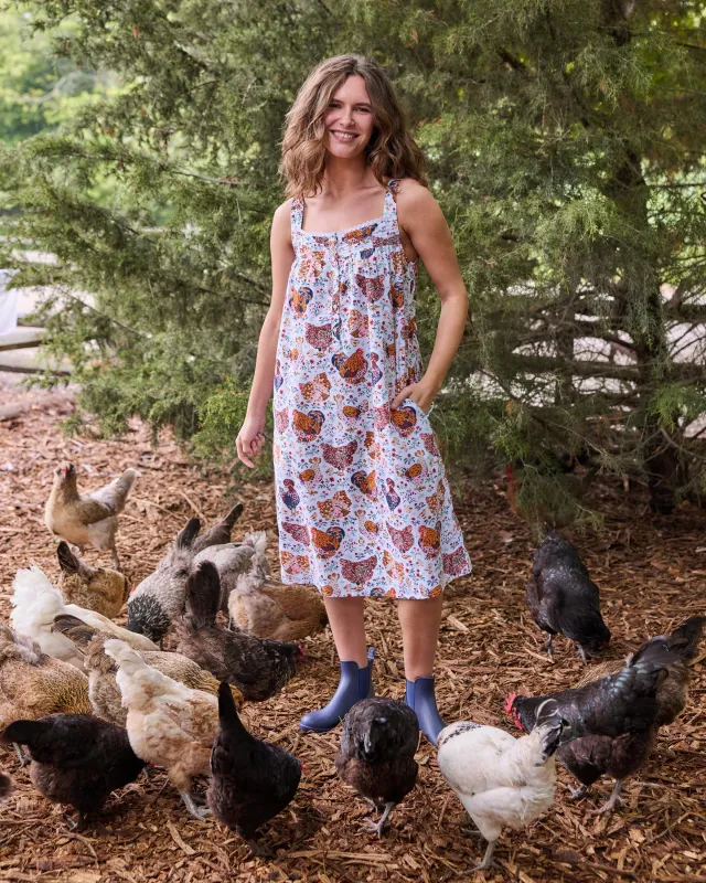 Must Love Chickens - Back To Bed Nightgown - Cloud made by Printfresh
