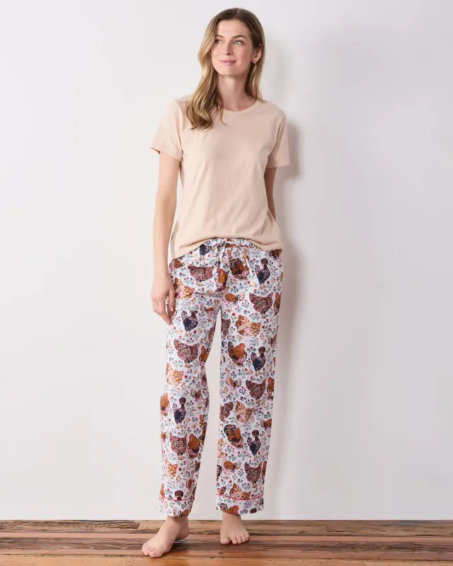 Must Love Chickens - Tall PJ Pants - Cloud made by Printfresh