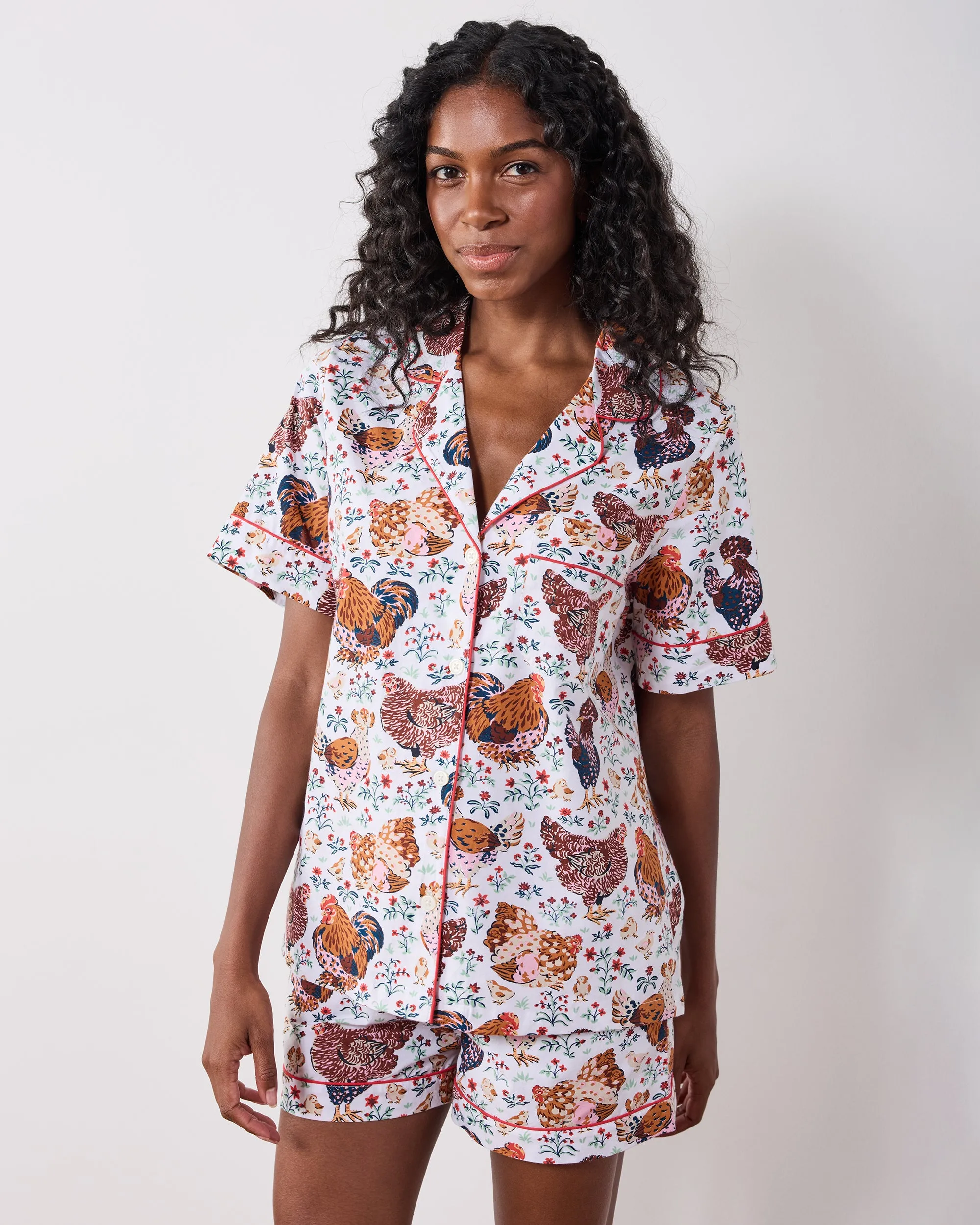 Must Love Chickens - Short PJ Set - Cloud sold by Printfresh product image thumbnail 3