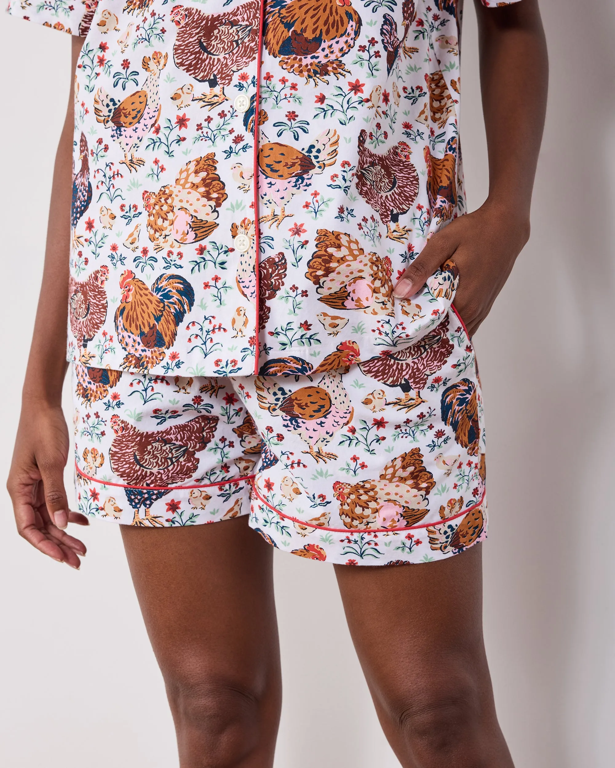 Must Love Chickens - Short PJ Set - Cloud sold by Printfresh product image thumbnail 4