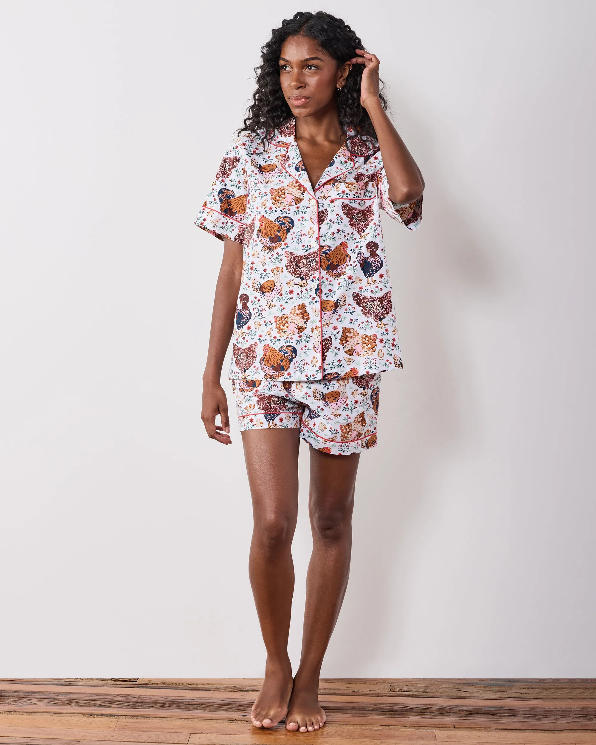 Must Love Chickens - Short PJ Set - Cloud sold by Printfresh product image thumbnail 5