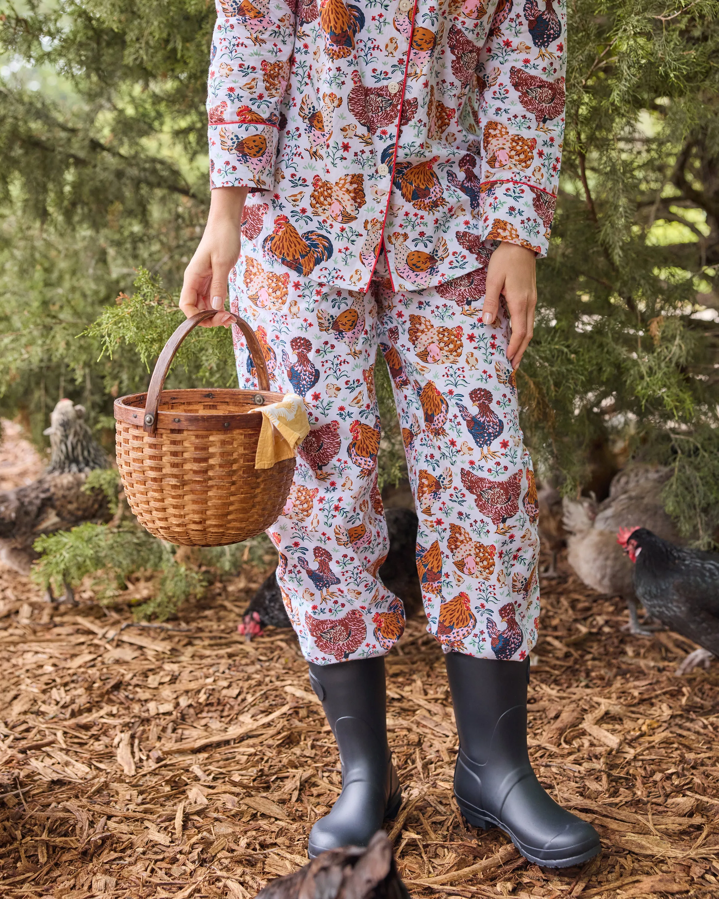 Must Love Chickens - Long PJ Set - Cloud sold by Printfresh product image thumbnail 3