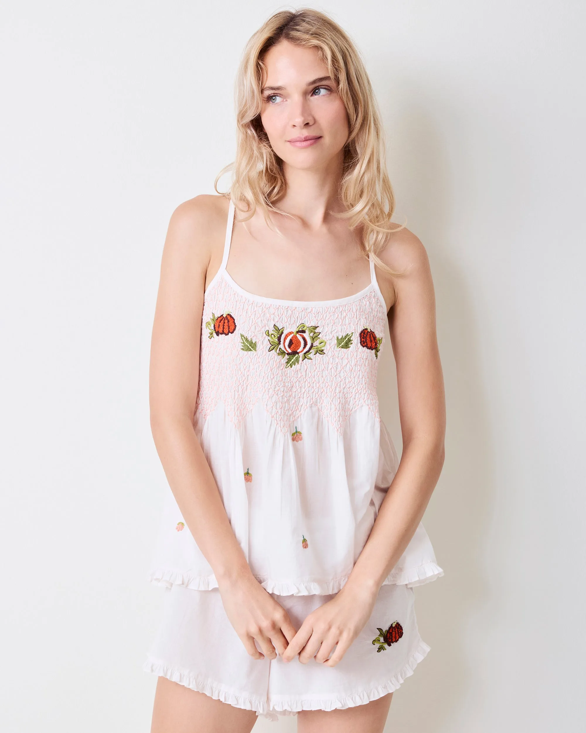 Embroidered Pumpkins - Naya Short Set - Natural sold by Printfresh product image thumbnail 3