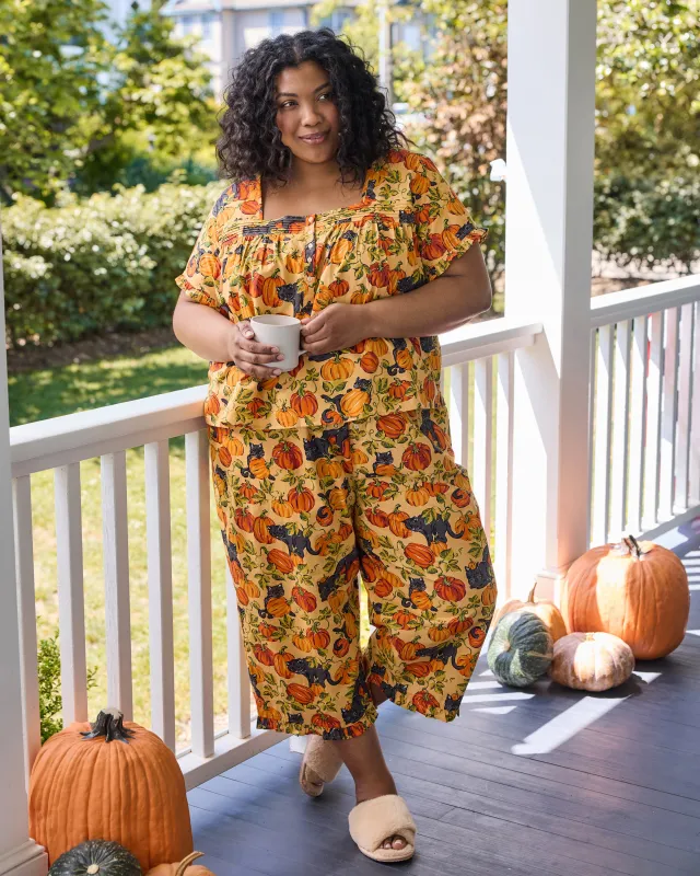 Pumpkin Prowl - Pintuck Cropped Set - Salted Caramel made by Printfresh