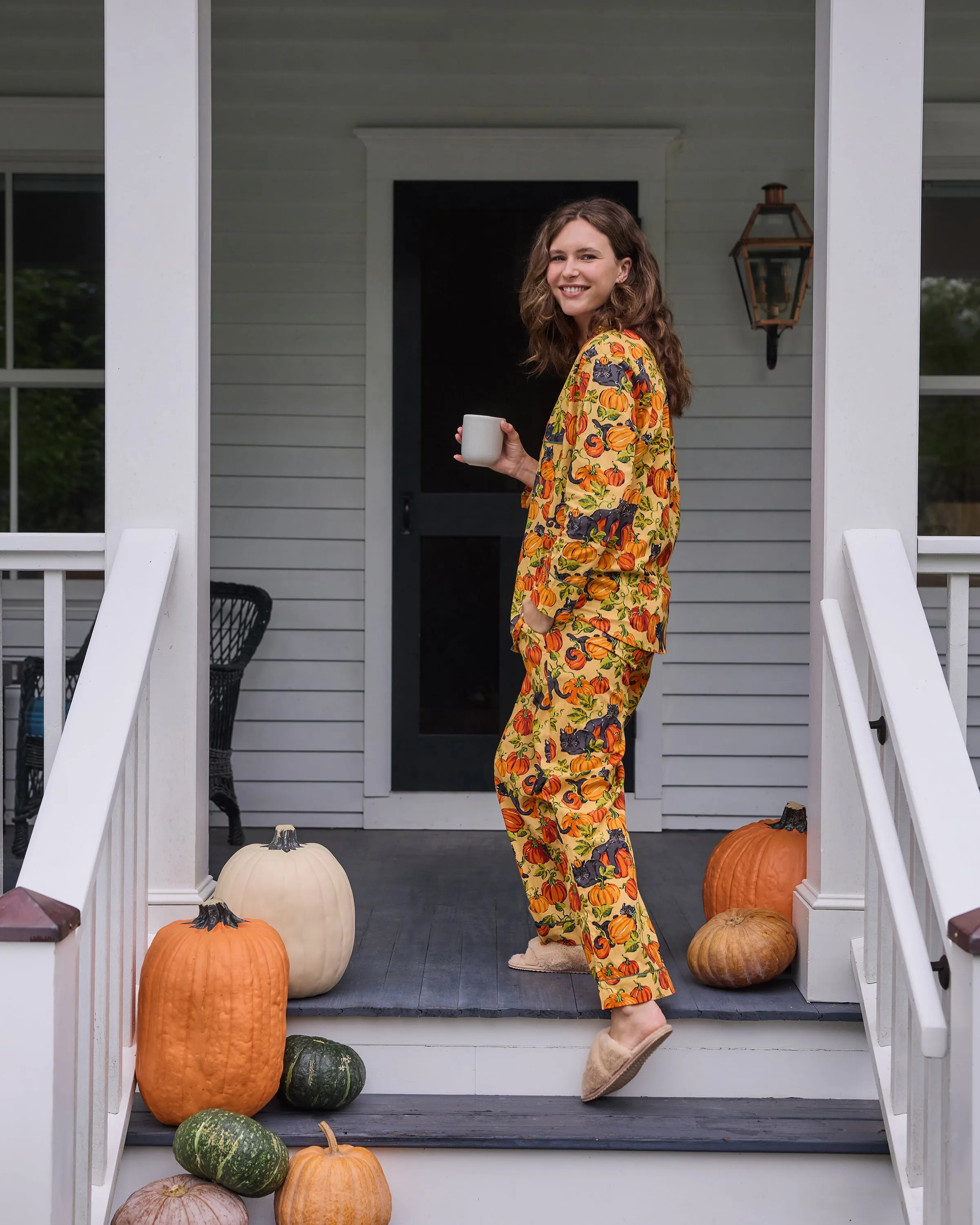 Pumpkin Prowl - Petite Long PJ Set - Salted Caramel sold by Printfresh product image thumbnail 2