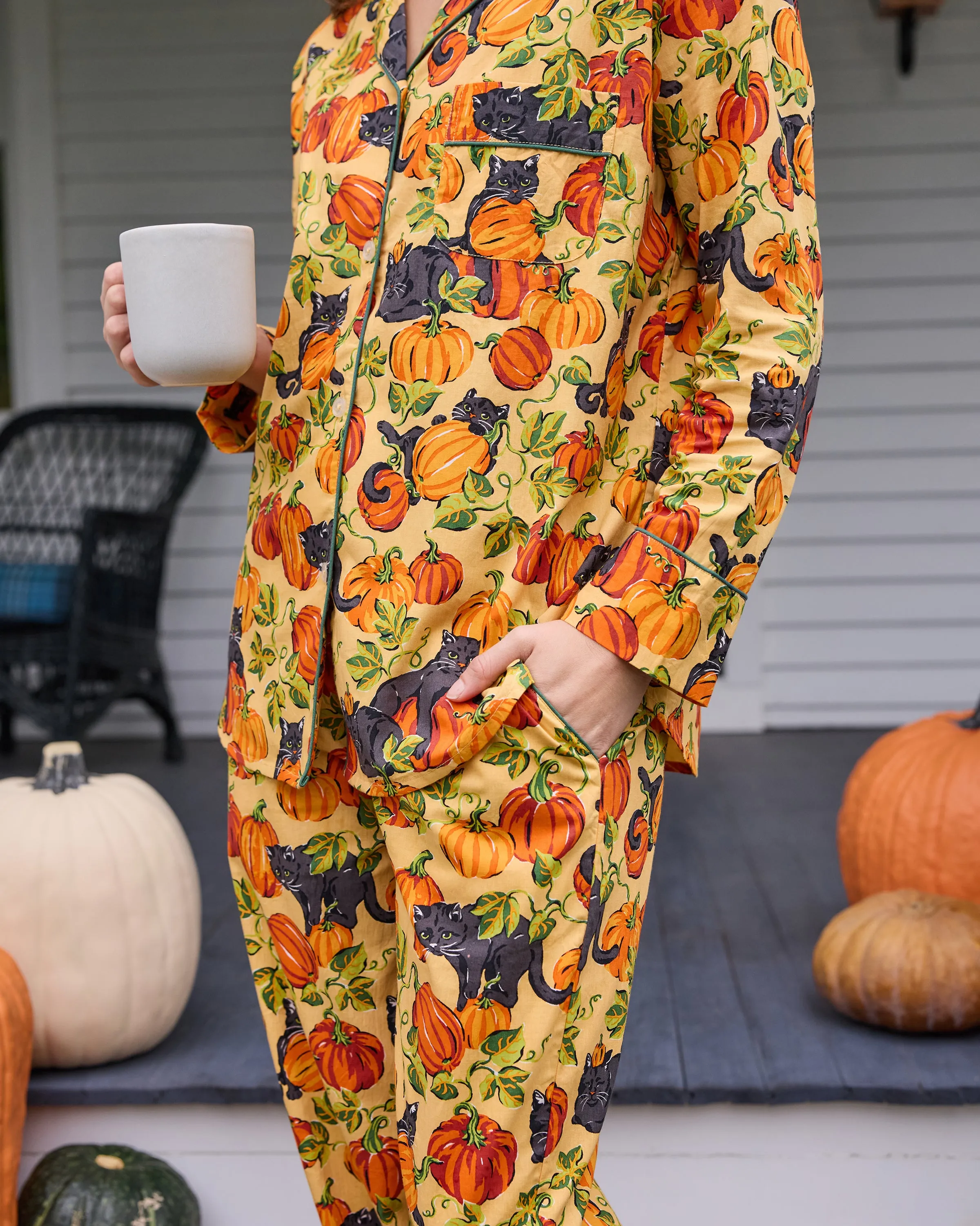 Pumpkin Prowl - Petite Long PJ Set - Salted Caramel sold by Printfresh product image thumbnail 4