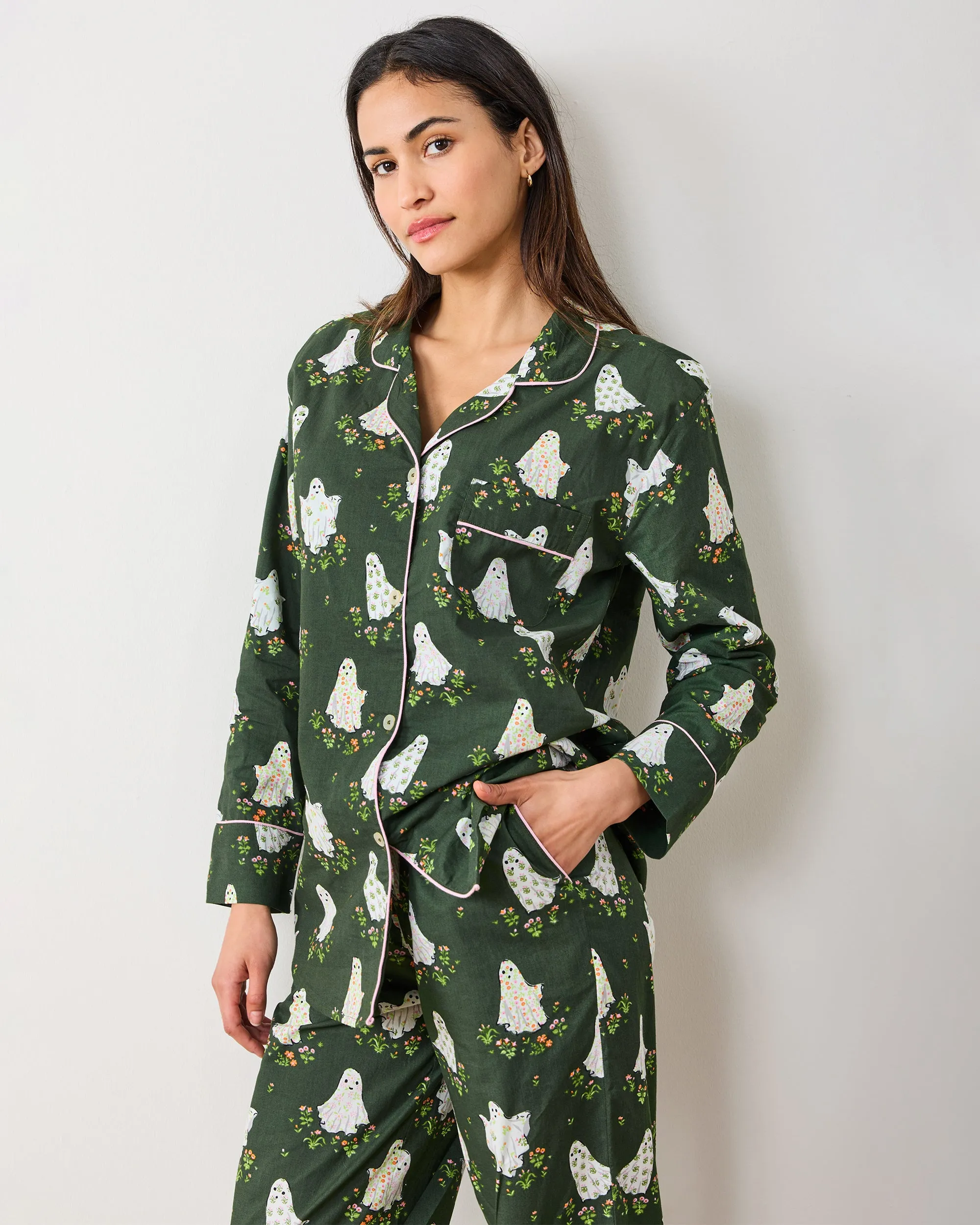 Gardening Ghosts - Petite Long PJ Set - Overgrown Moss sold by Printfresh product image thumbnail 2