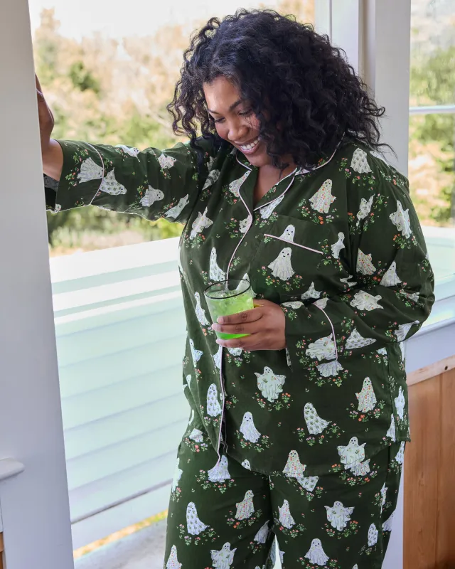 Gardening Ghosts - Petite Long PJ Set - Overgrown Moss made by Printfresh