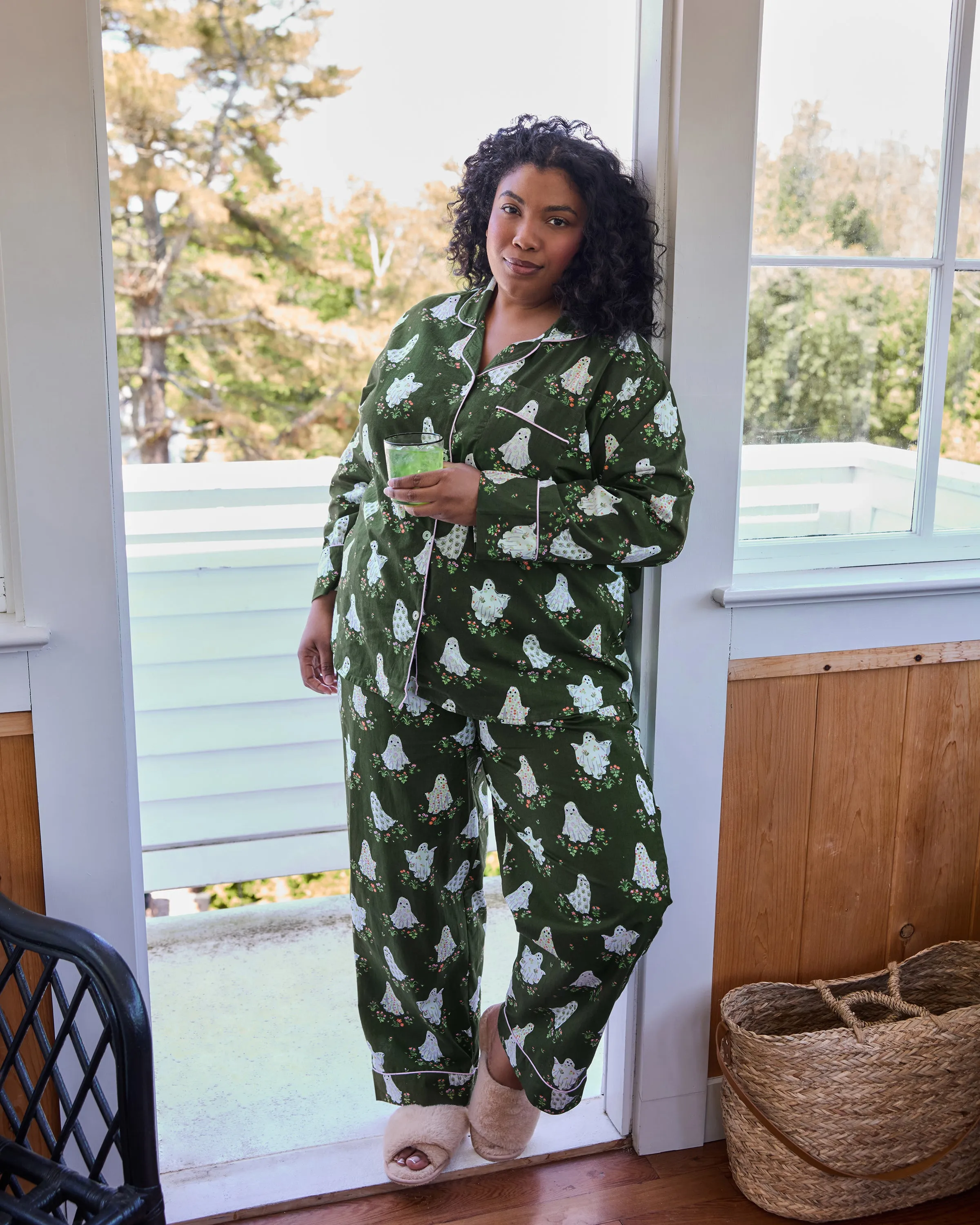 Gardening Ghosts - Petite Long PJ Set - Overgrown Moss sold by Printfresh product image thumbnail 3