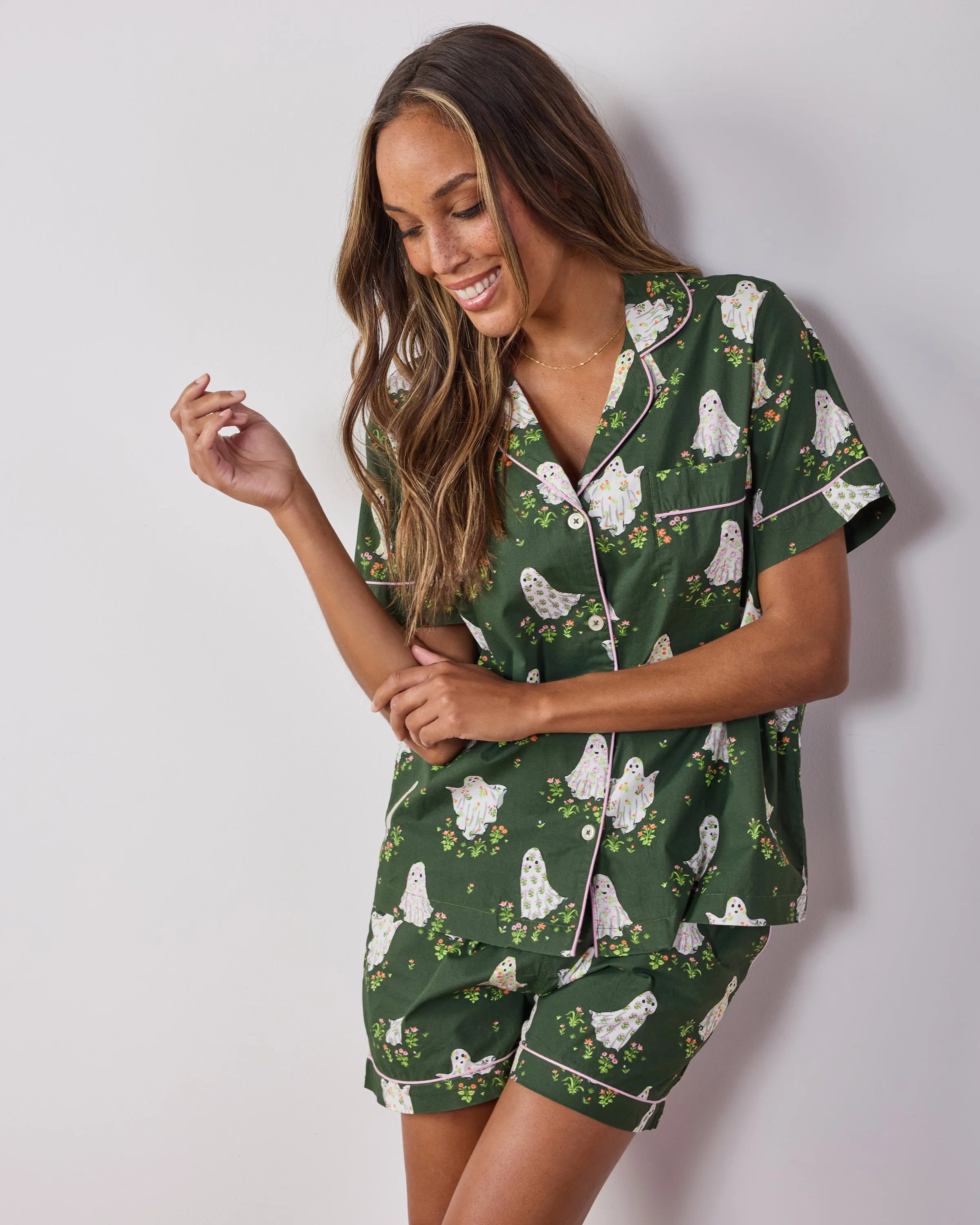 Gardening Ghosts - Short PJ Set - Overgrown Moss sold by Printfresh