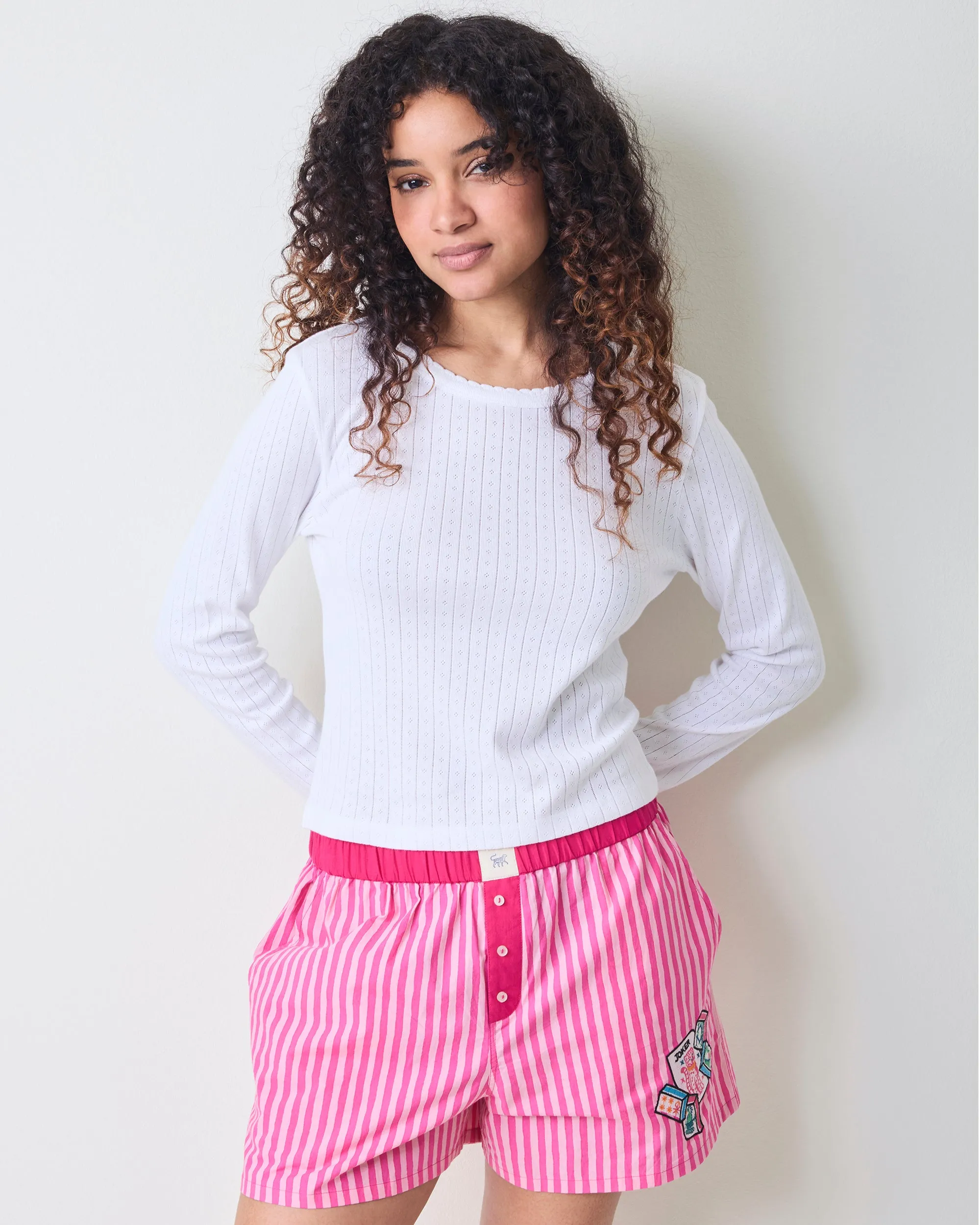 Lucky Tiles Embroidery - Eloise Boxers - Hot Pink sold by Printfresh product image thumbnail 3