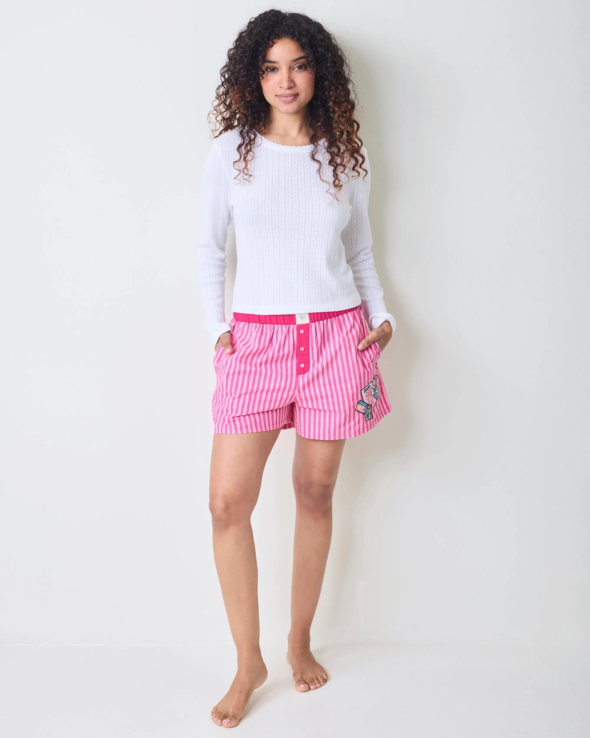 Lucky Tiles Embroidery - Eloise Boxers - Hot Pink sold by Printfresh product image thumbnail 2