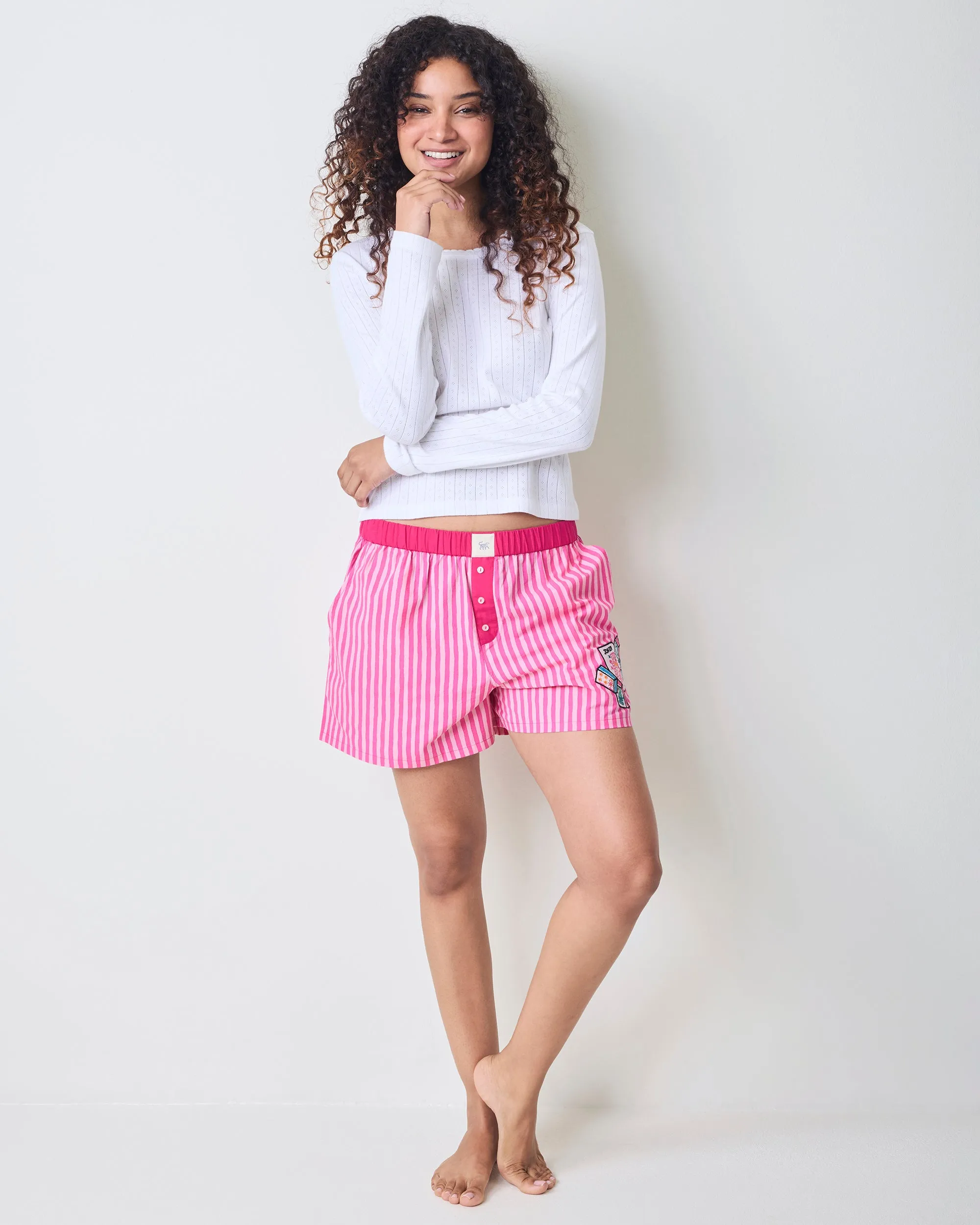 Lucky Tiles Embroidery - Eloise Boxers - Hot Pink sold by Printfresh product image thumbnail 5
