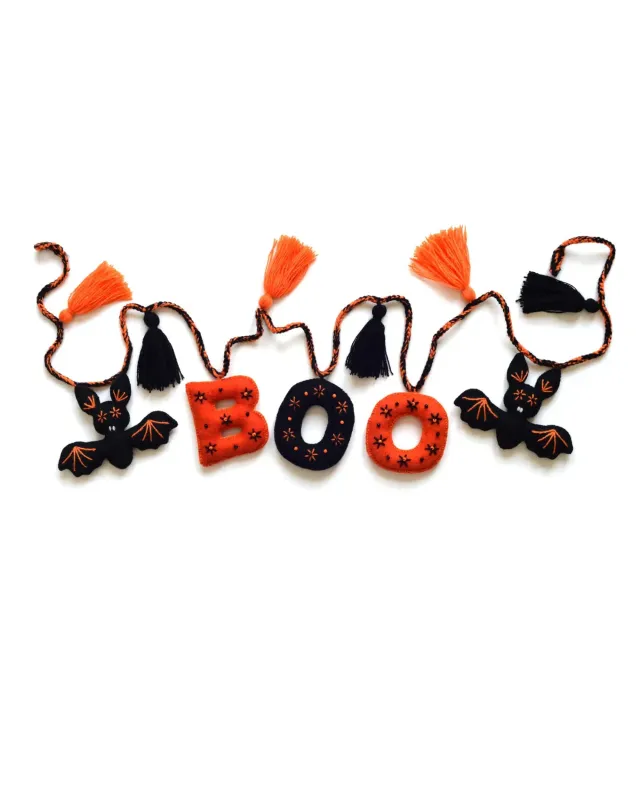 Orange/Black Combo - Boo Halloween Garland - Melange Collection made by Printfresh