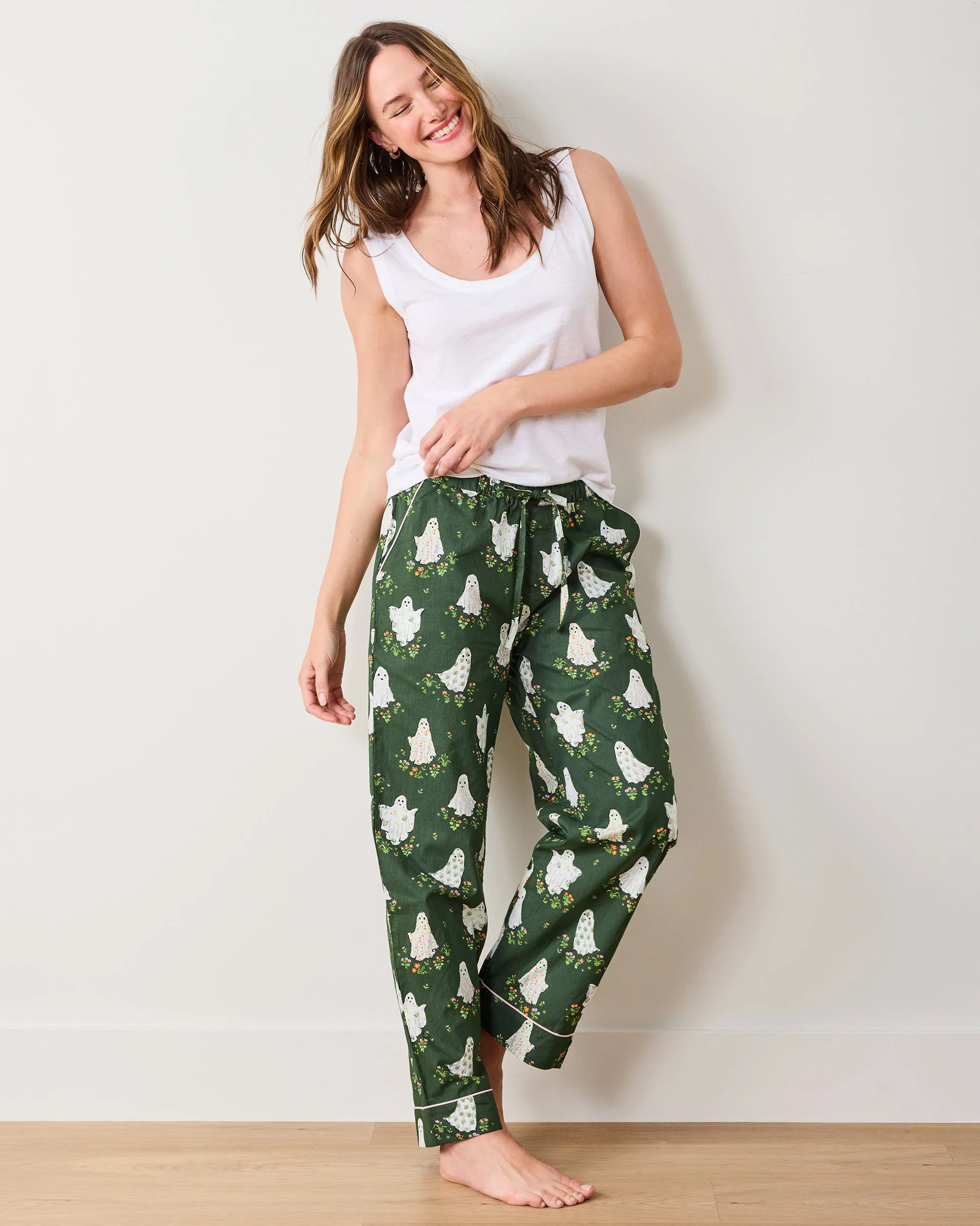 Gardening Ghosts - Long PJ Pants & Esme Tank Bundle - Overgrown Moss sold by Printfresh product image thumbnail 2