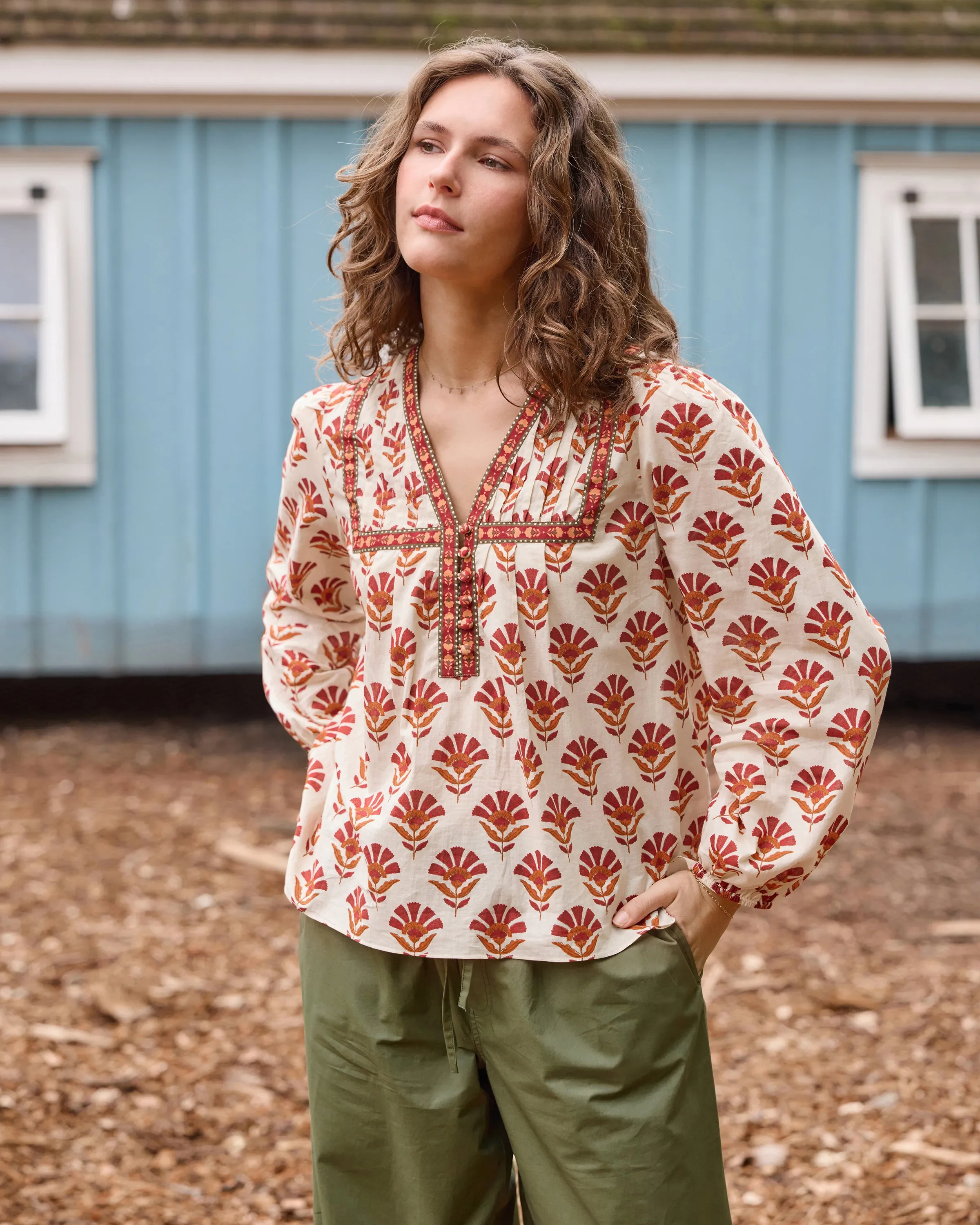 Sierra Bloom - Harmony Blouse - Fawn sold by Printfresh product image thumbnail 3