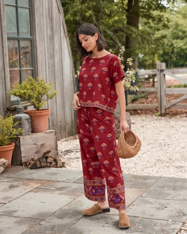 Canyon Wildflower - Delia Pants - Red Rock made by Printfresh