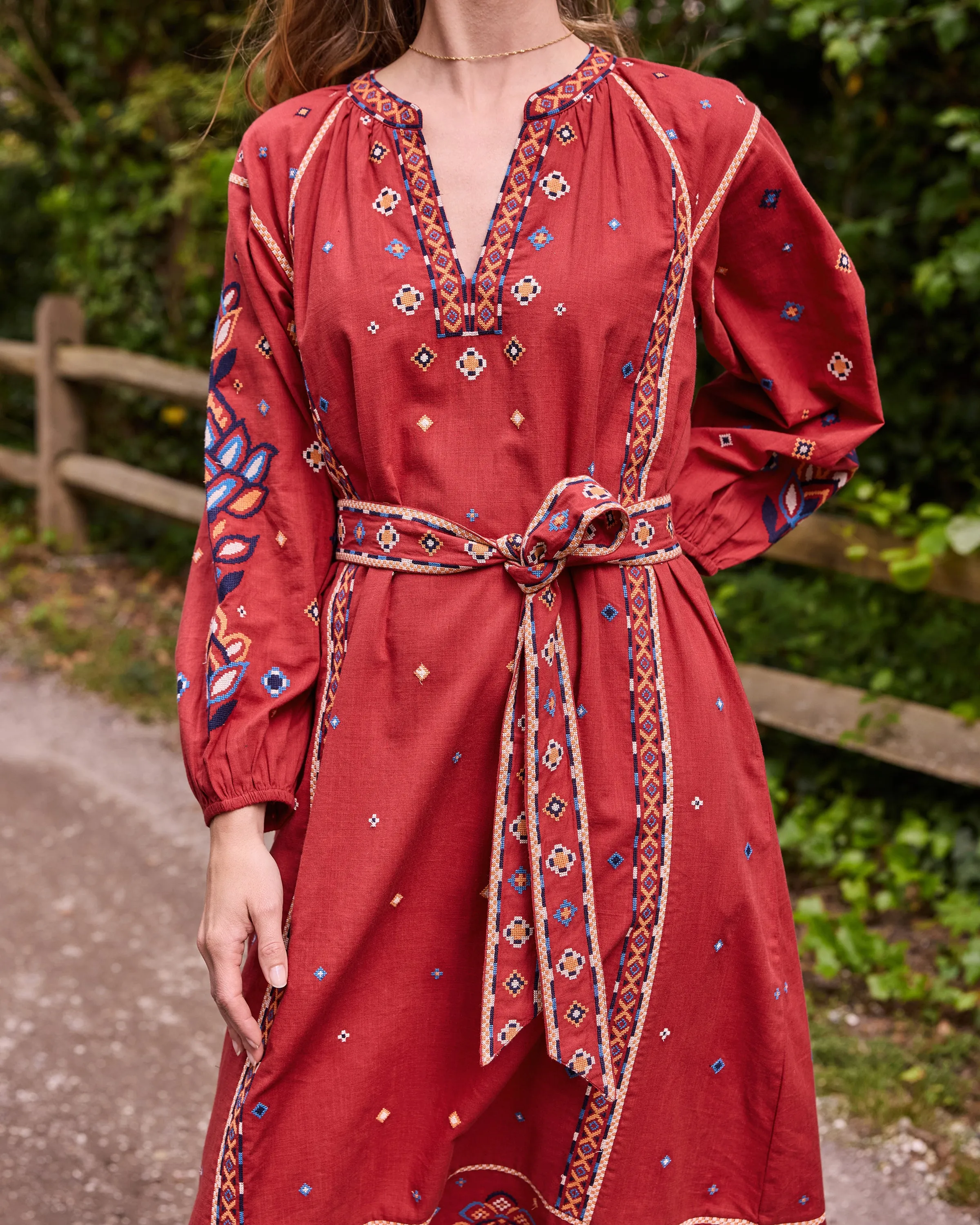 Nevada Cross Stitch - Grace Dress - Folk Red sold by Printfresh product image thumbnail 3