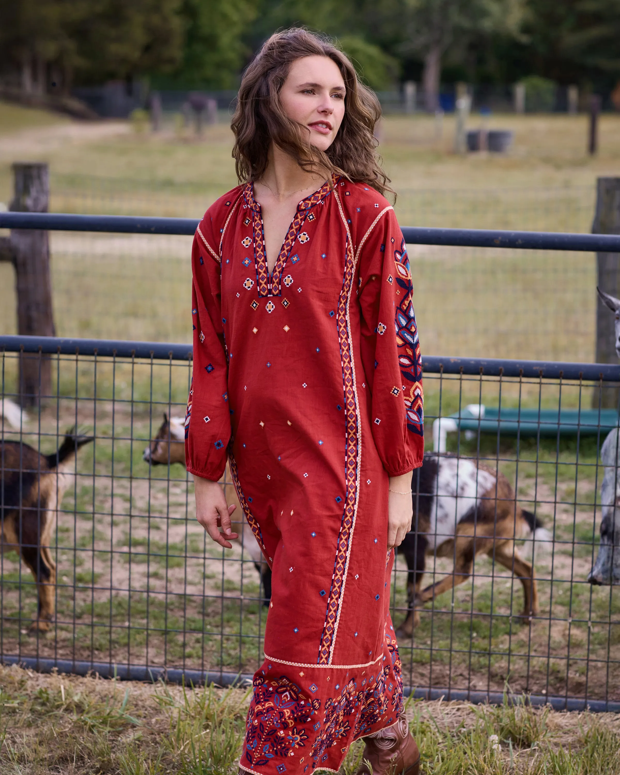 Nevada Cross Stitch - Grace Dress - Folk Red sold by Printfresh product image thumbnail 4