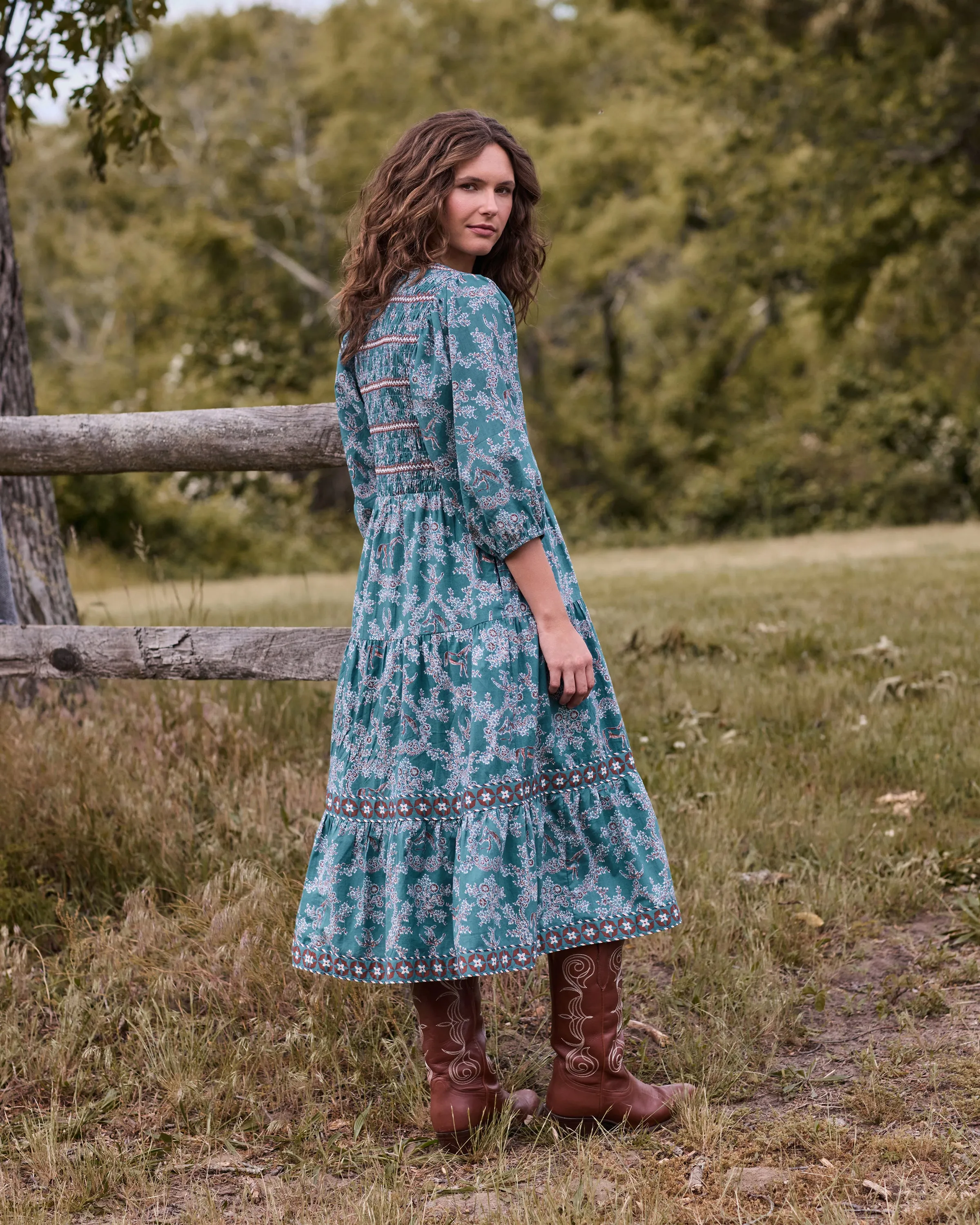 Western Crown - Hudson Dress - Riverstone sold by Printfresh product image thumbnail 5