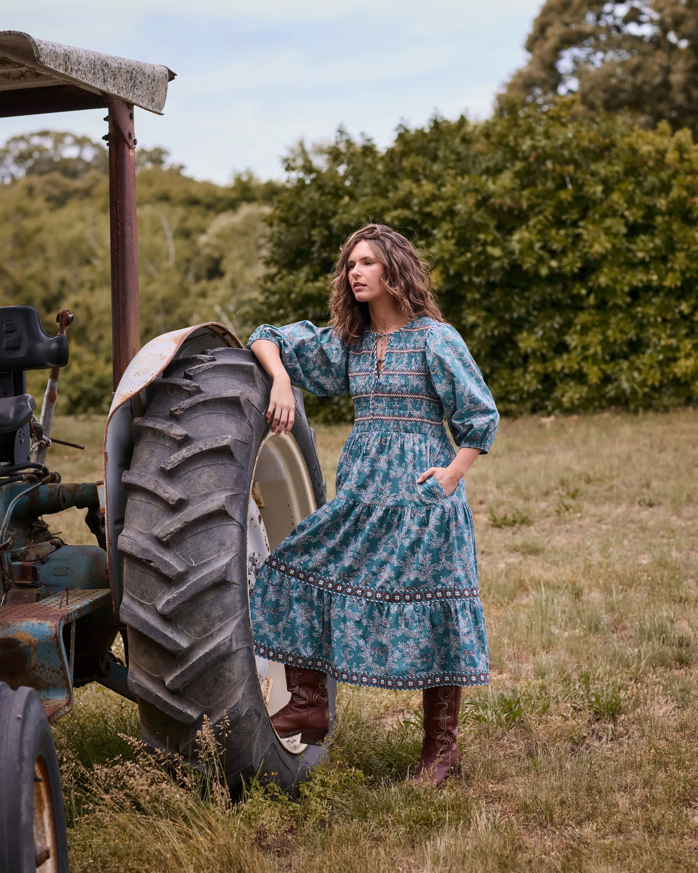 Western Crown - Hudson Dress - Riverstone sold by Printfresh product image thumbnail 4