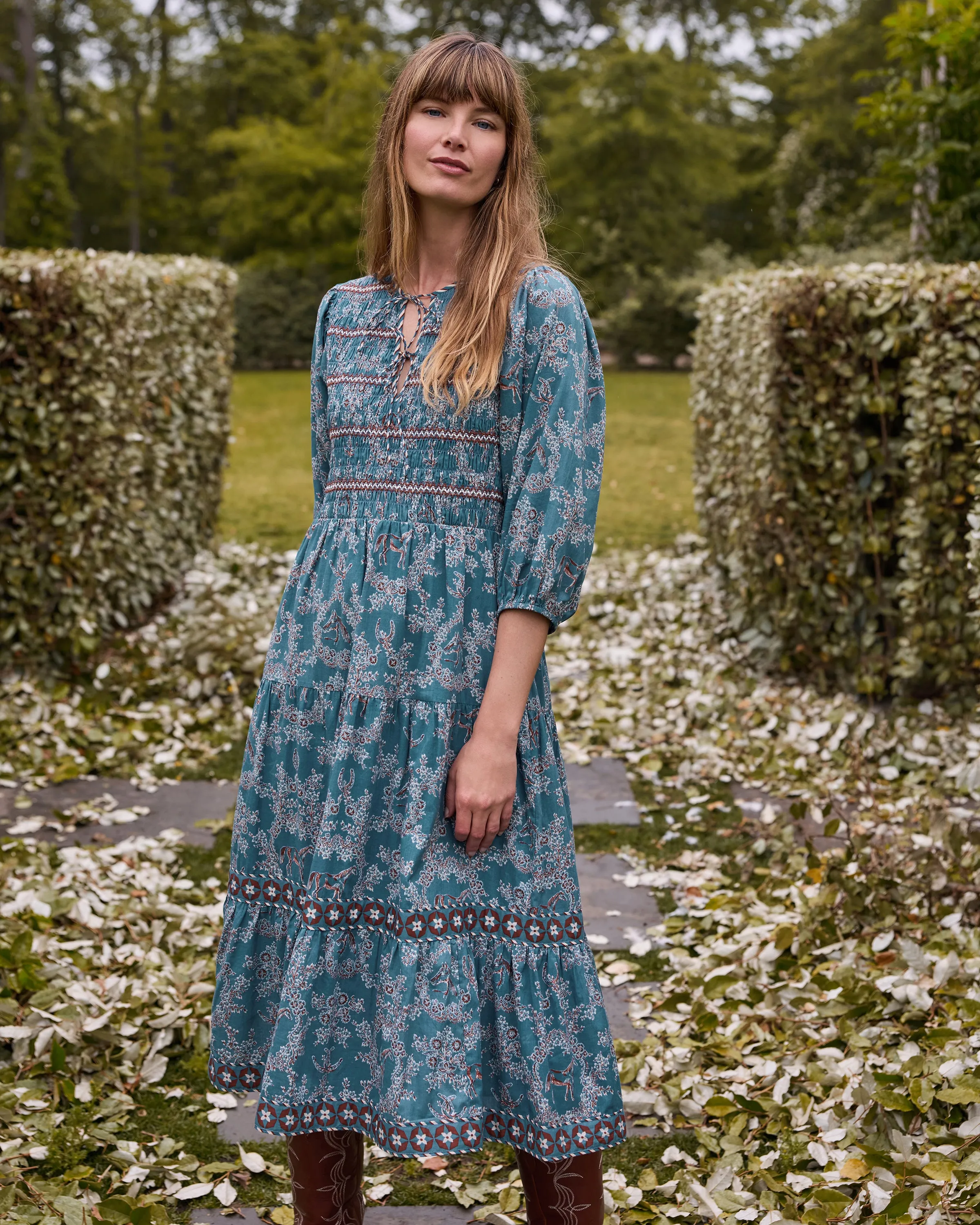 Western Crown - Hudson Dress - Riverstone sold by Printfresh product image thumbnail 2