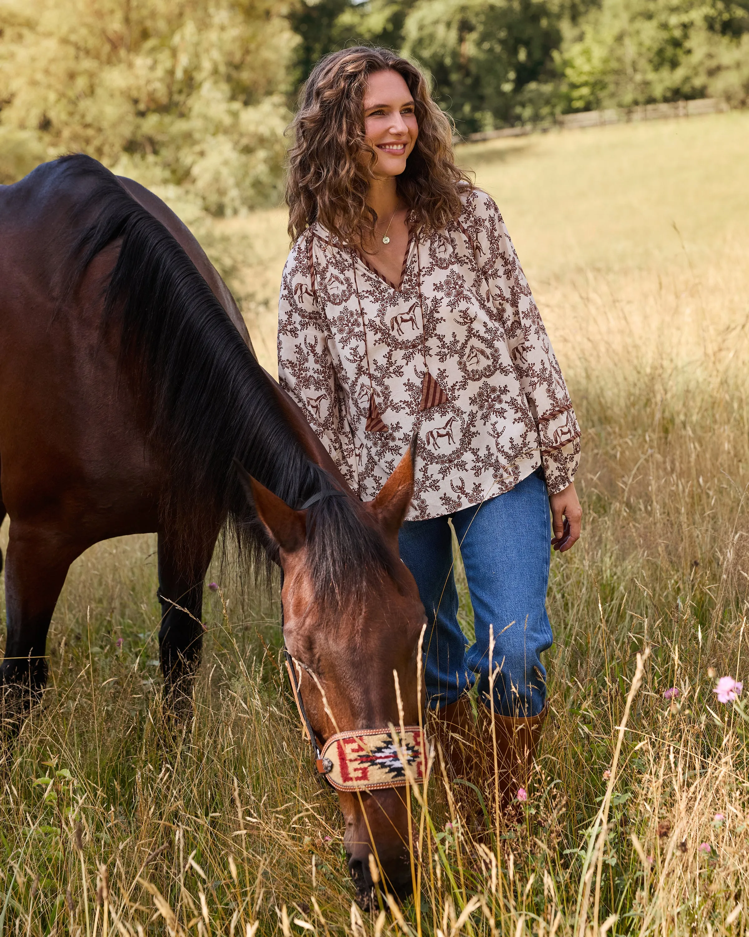 Western Crown - Kaia Blouse - Oat sold by Printfresh product image thumbnail 3