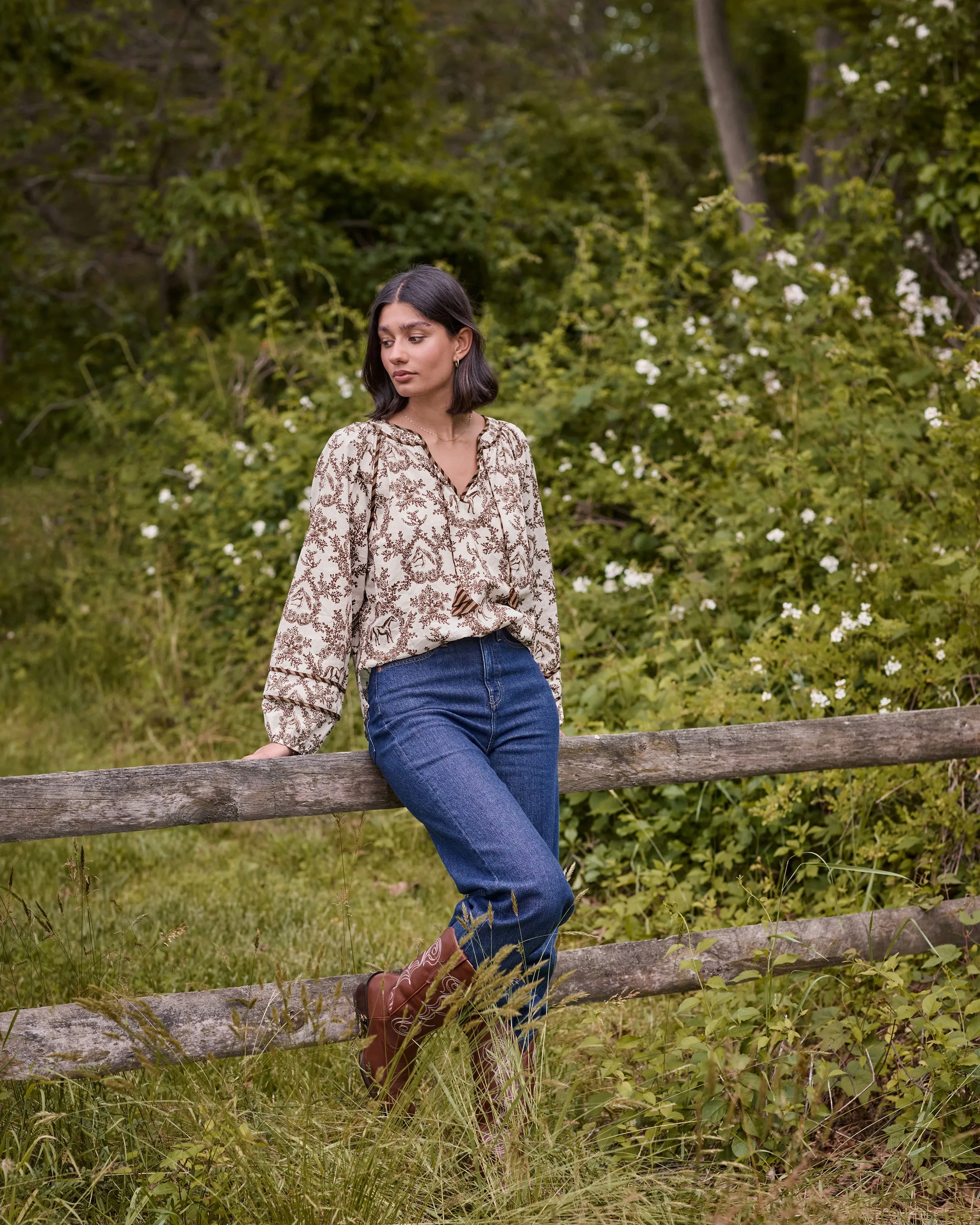 Western Crown - Kaia Blouse - Oat sold by Printfresh product image thumbnail 4
