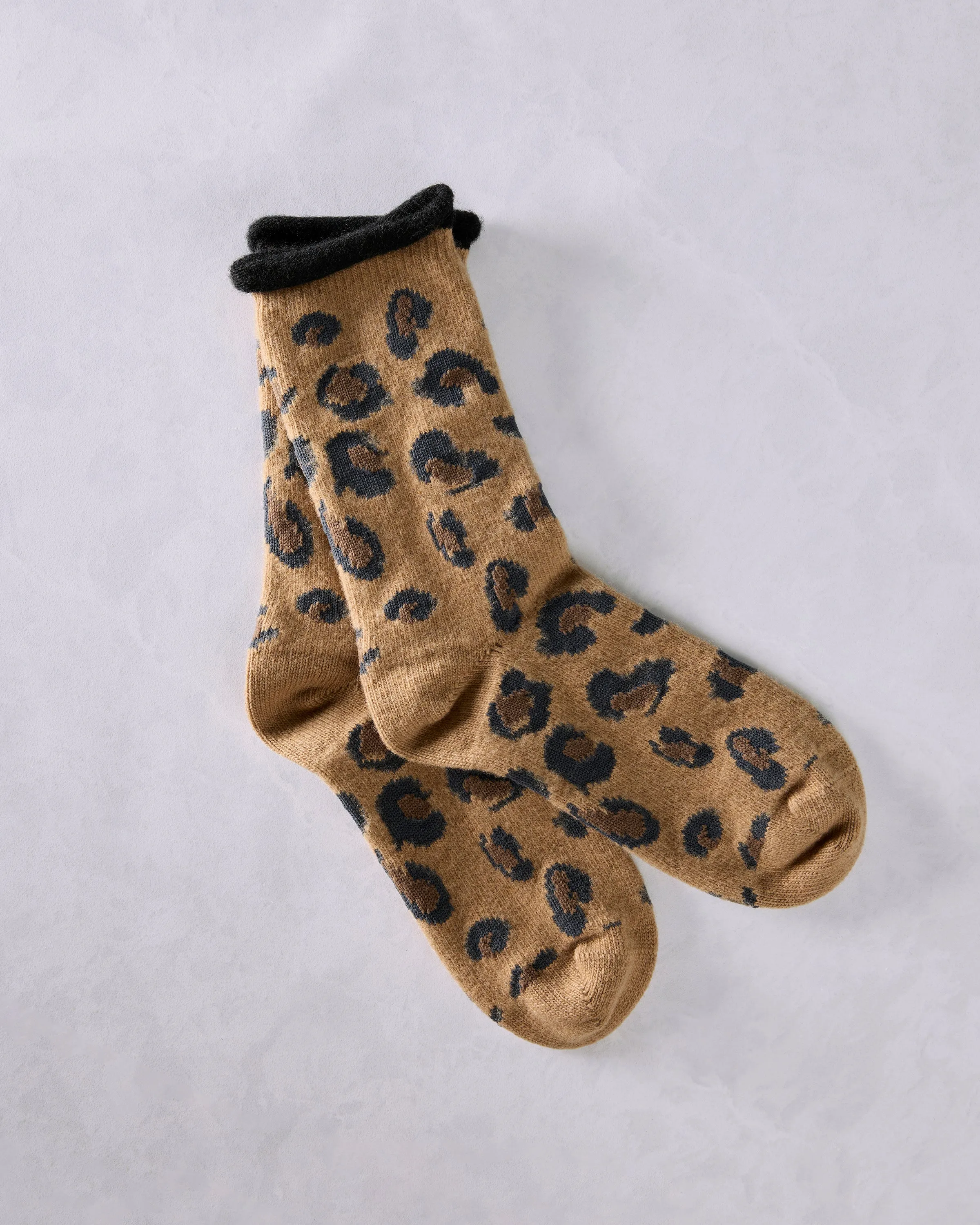 Camel - Cheetah Cashmere Crew Sock - Hansel from Basel sold by Printfresh product image thumbnail 4
