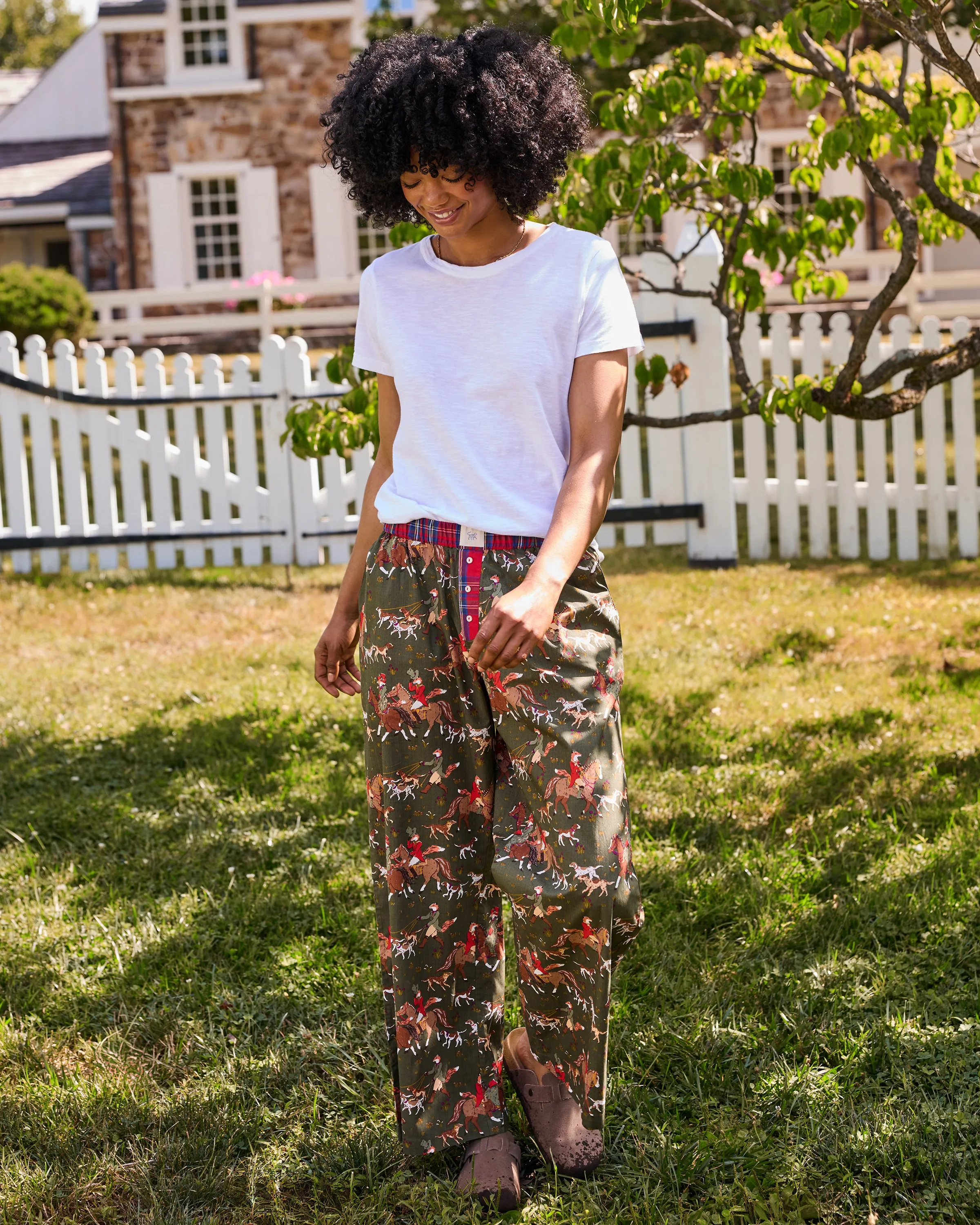 Fox & Hounds - Petite Nola PJ Pants - Pine Grove sold by Printfresh product image thumbnail 2