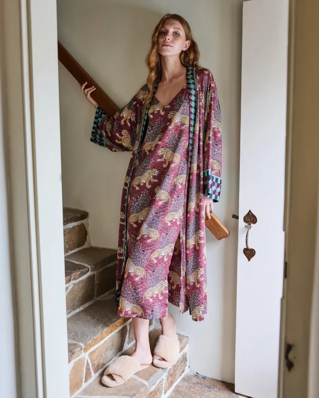Bagheera - Eco Satin Chic to Sleep Nightie - Raisin made by Printfresh